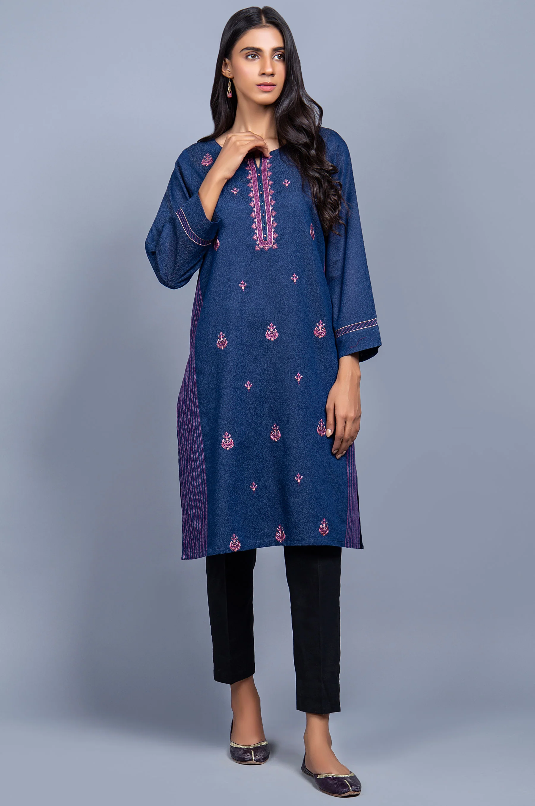 Stitched 1 Piece Embroidered Karandi Shirt - Image 3