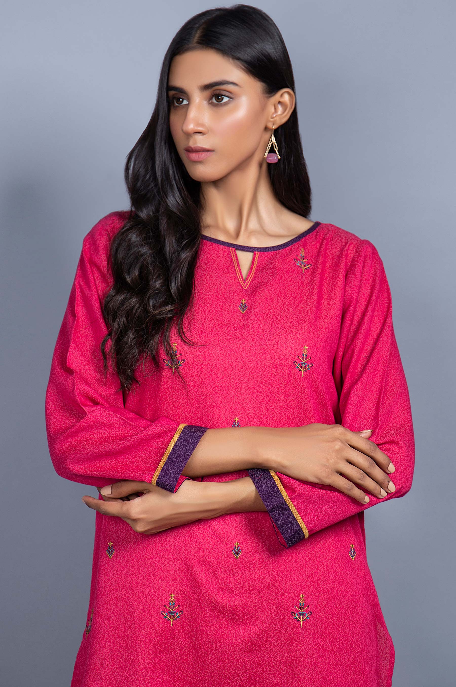 Stitched 1 Piece Embroidered Karandi Shirt - Image 3
