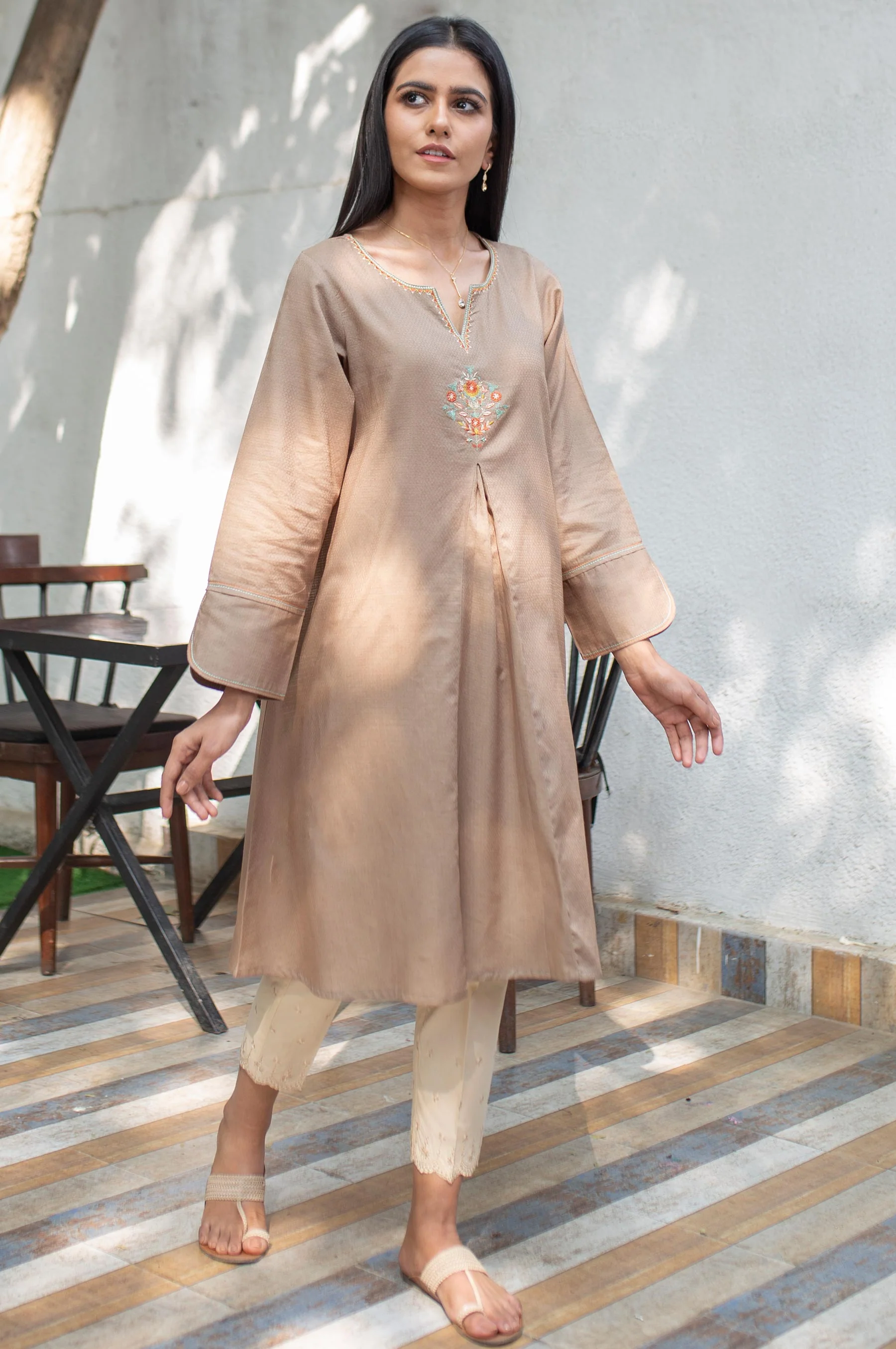 Stitched 1 Piece Embroidered Dobby Shirt - Image 4