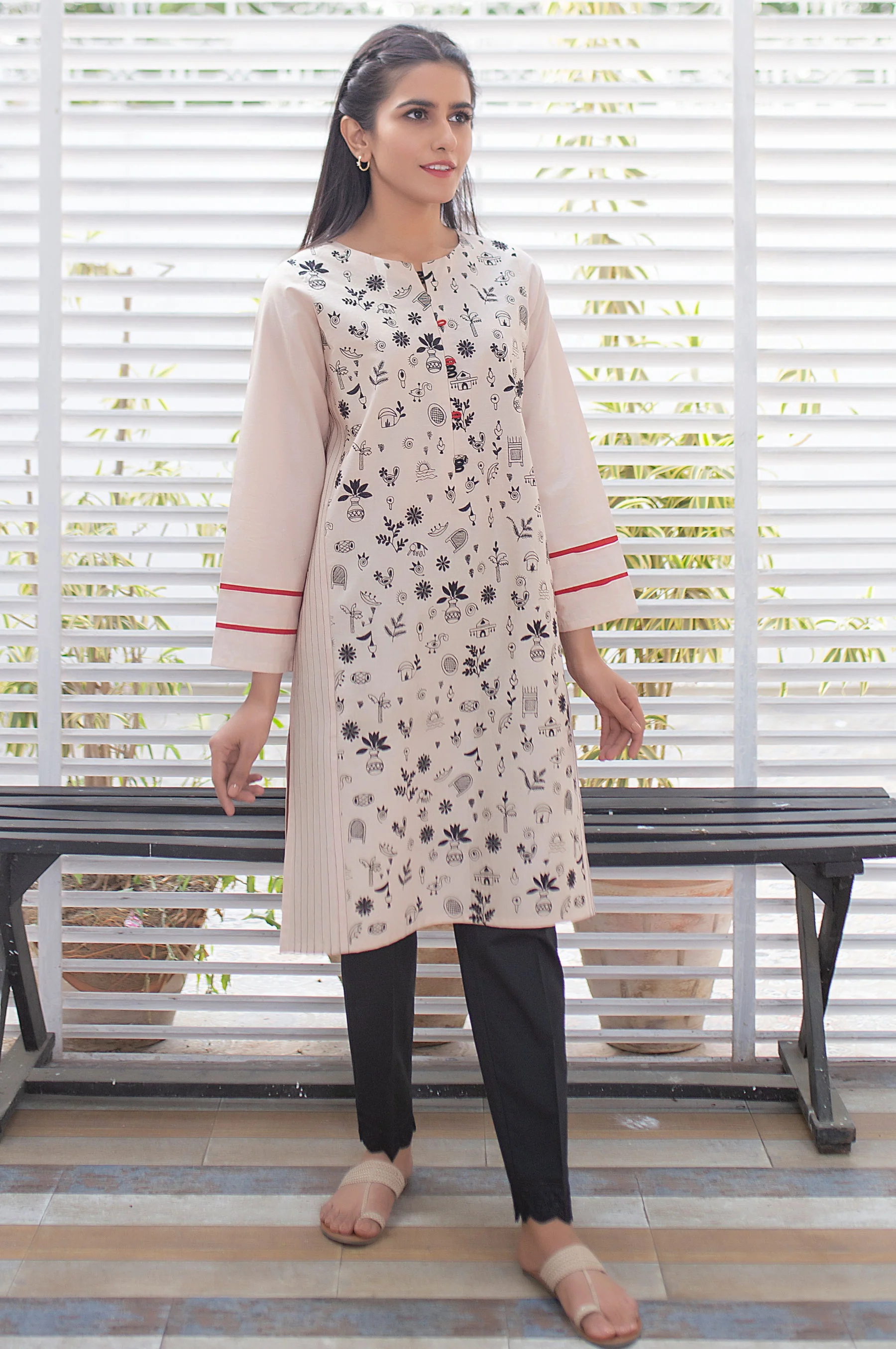 Stitched 1 Piece Embroidered Cambric Shirt - Image 4