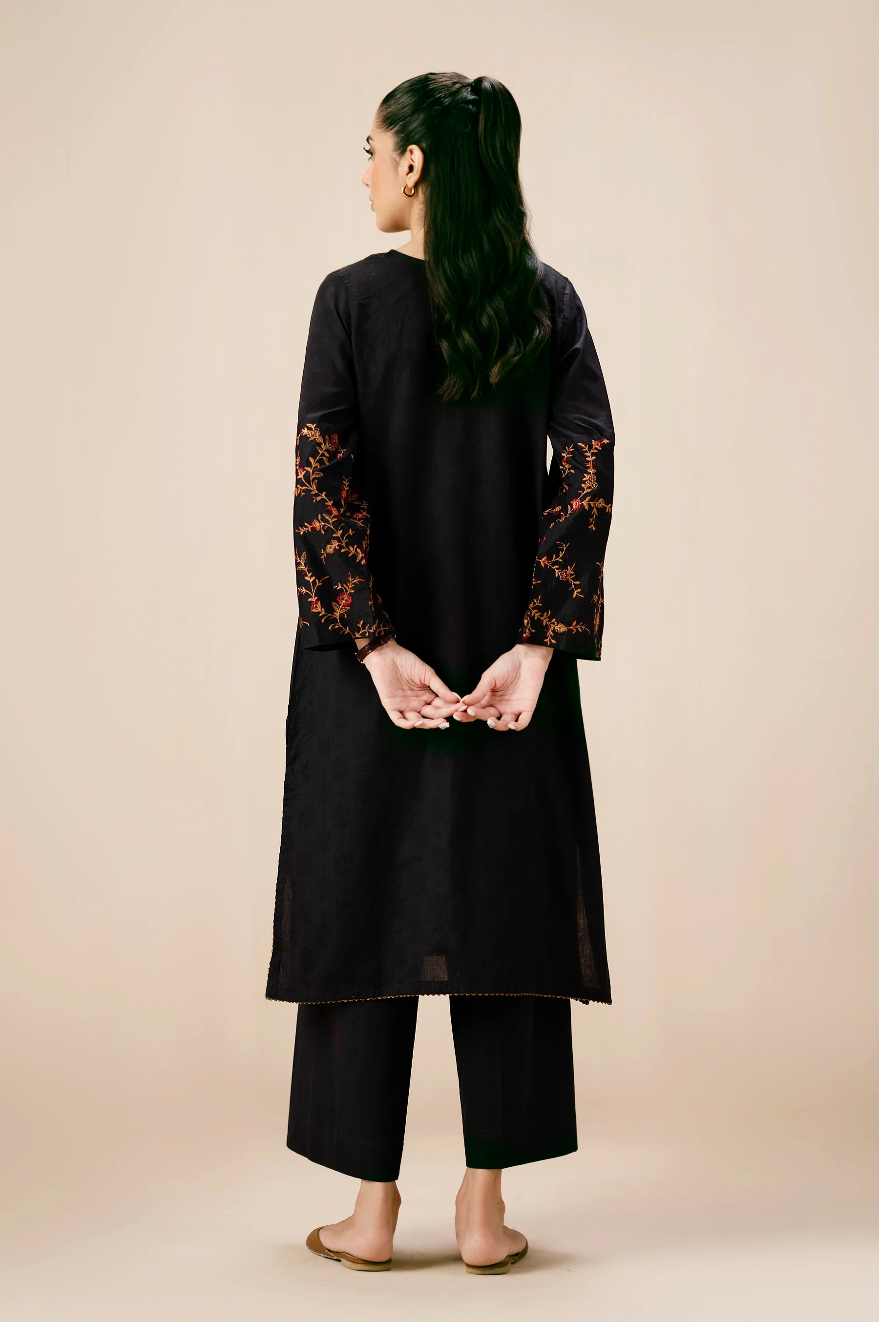 Stitched 1 Piece Embroidered Jacquard Shirt - Image 3