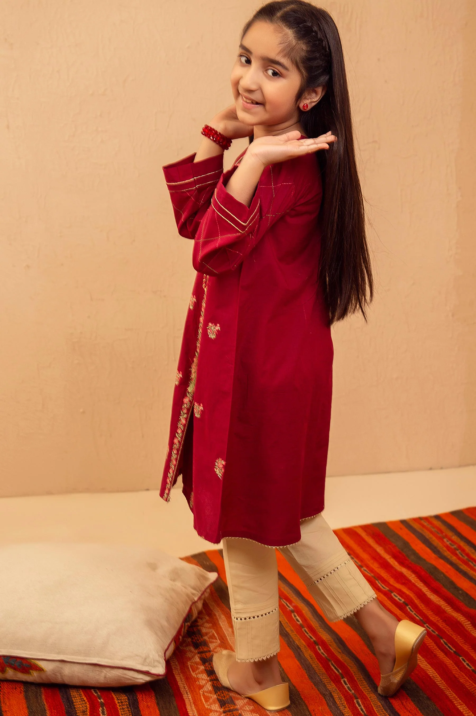 stitched 1 Piece Embroidered Shirt - Cotton - Image 3