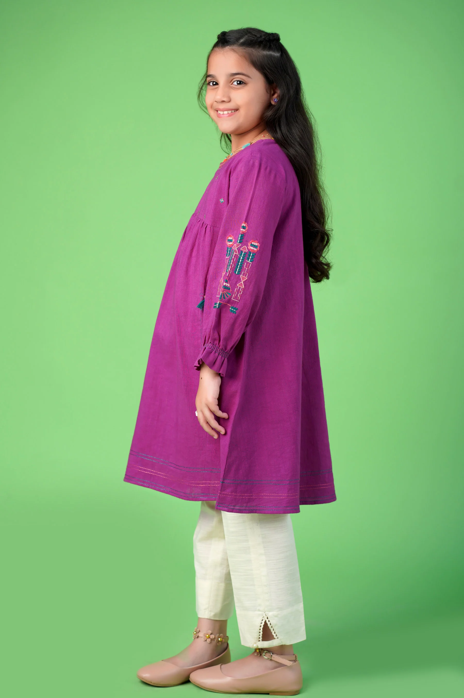 Stitched 1 Piece Embroidered Khaddar Shirt - Image 2