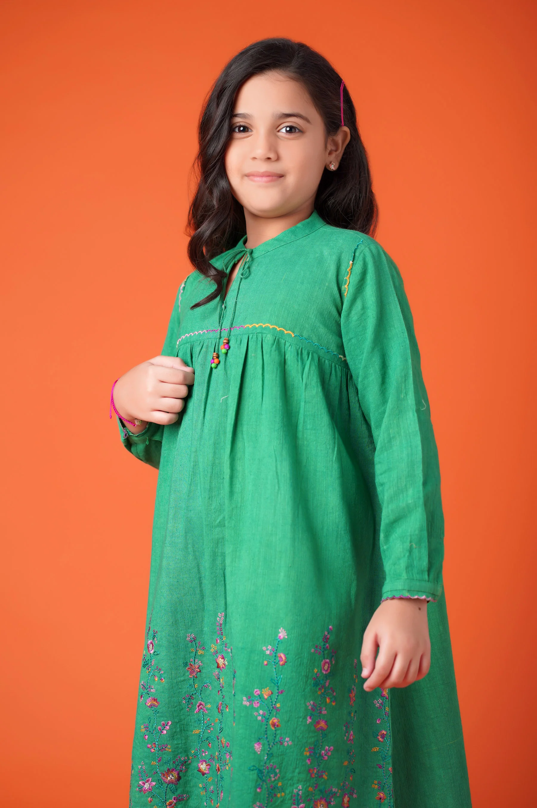 Stitched 1 Piece Embroidered Khaddar Shirt - Image 2