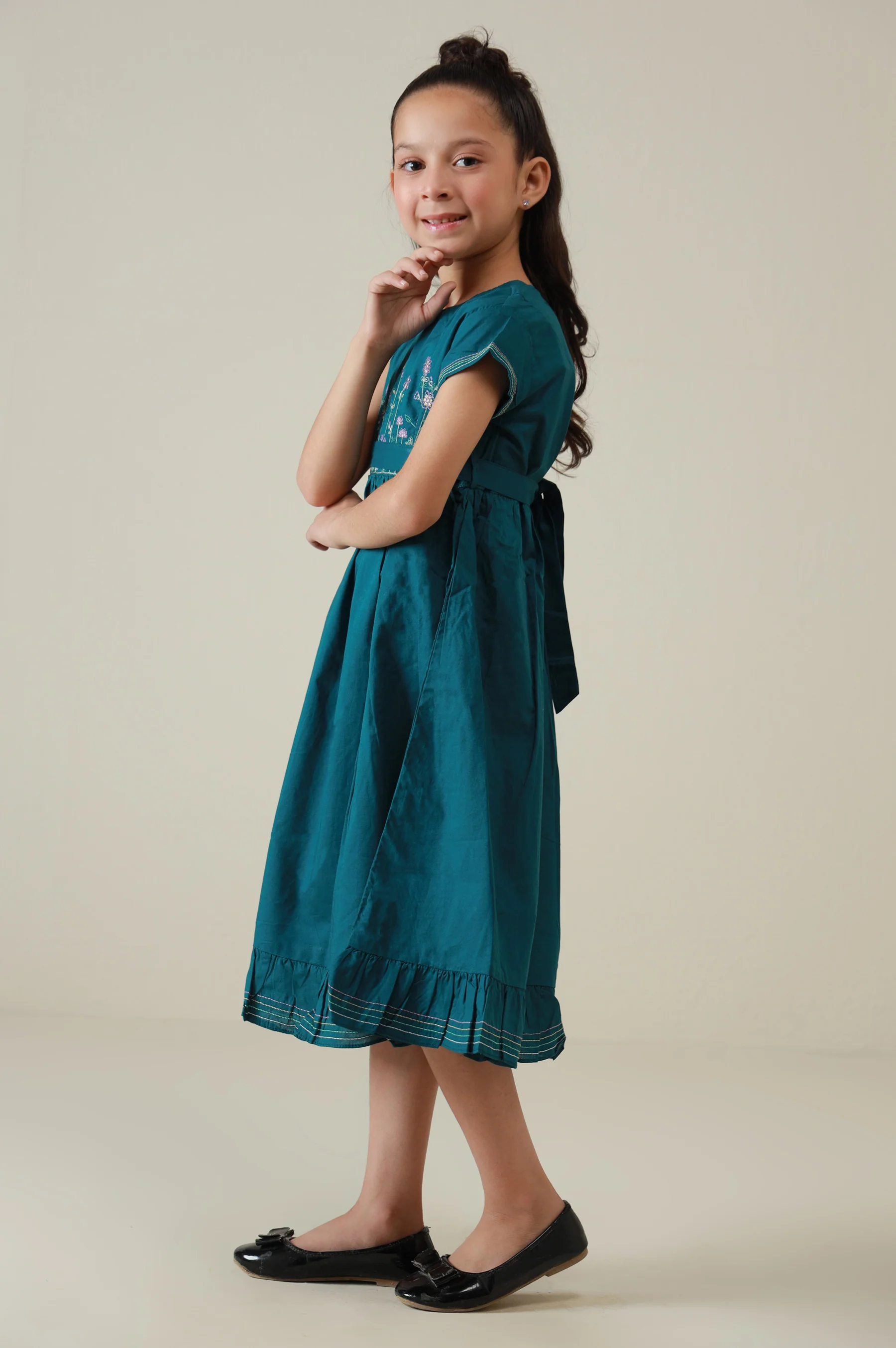 Stitched 1 Piece Embroidered Cambric Shirt - Image 2