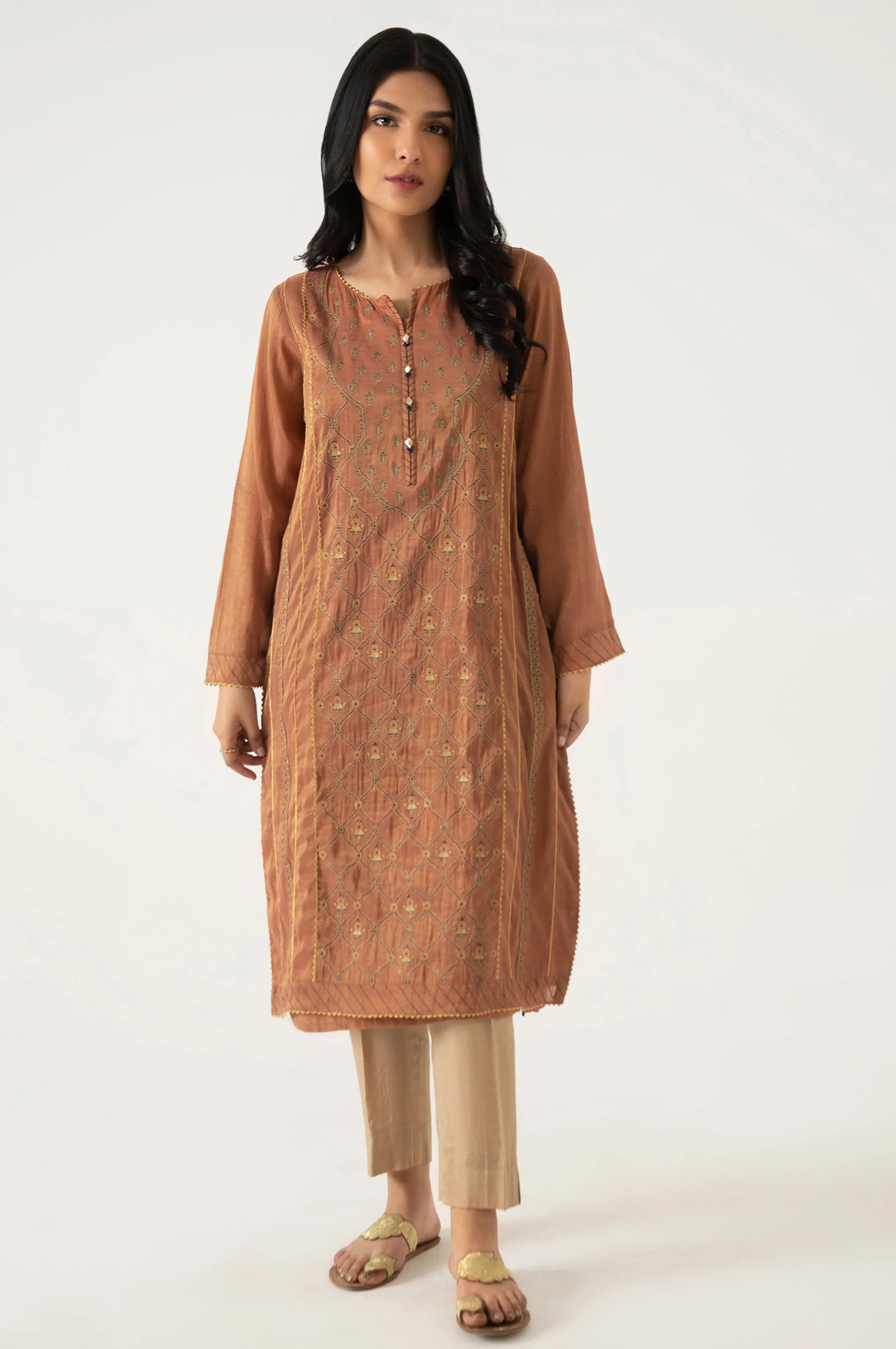 Stitched 1 Piece Staple Maysuri Embroidered Shirt - Image 2