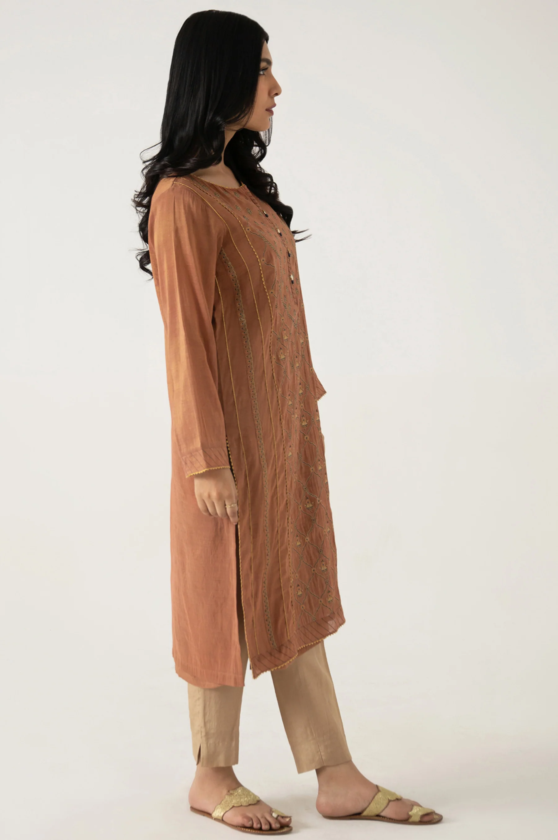Stitched 1 Piece Staple Maysuri Embroidered Shirt - Image 3