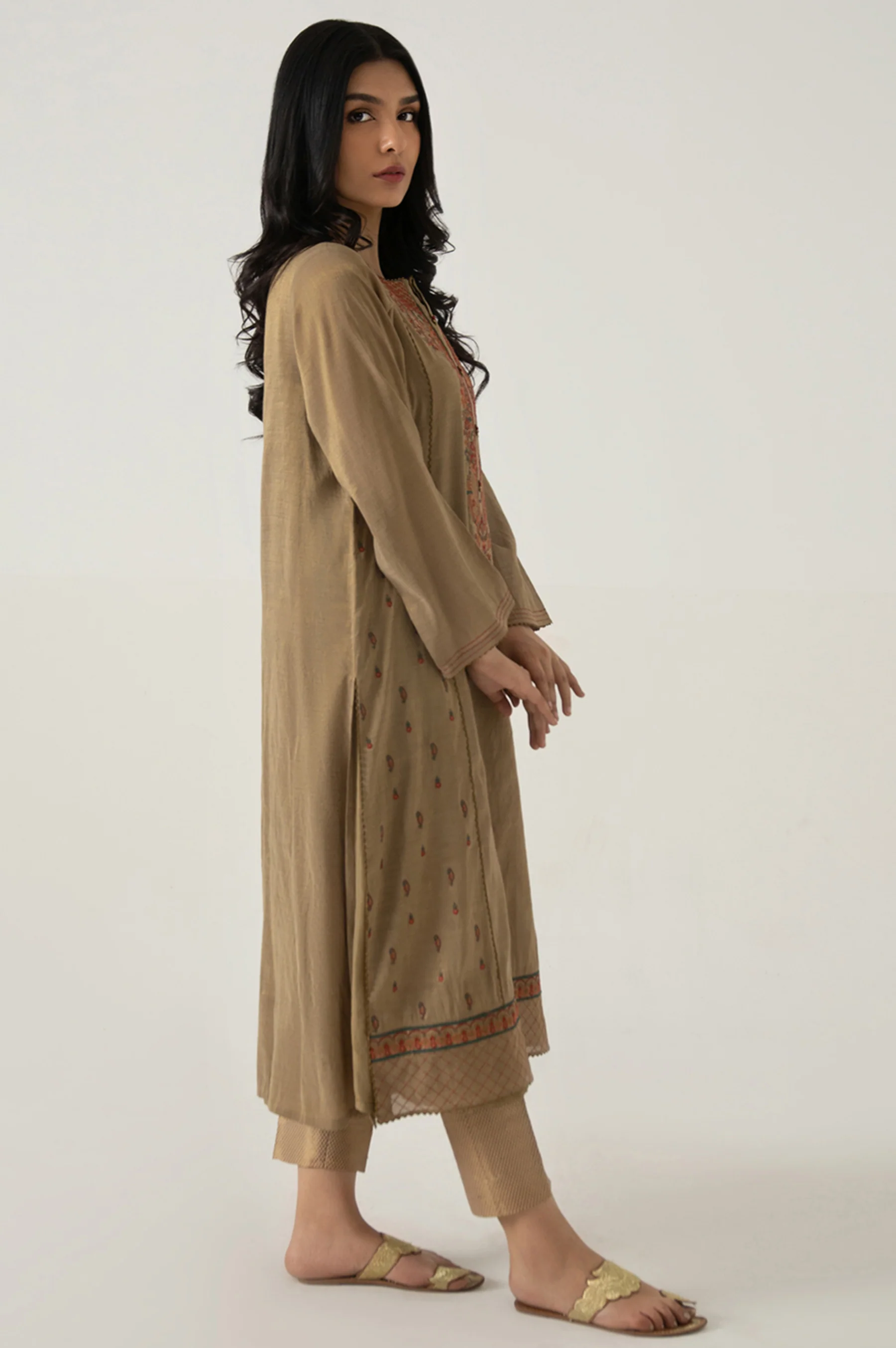 Stitched 1 Piece Staple Maysuri Embroidered Shirt - Image 4