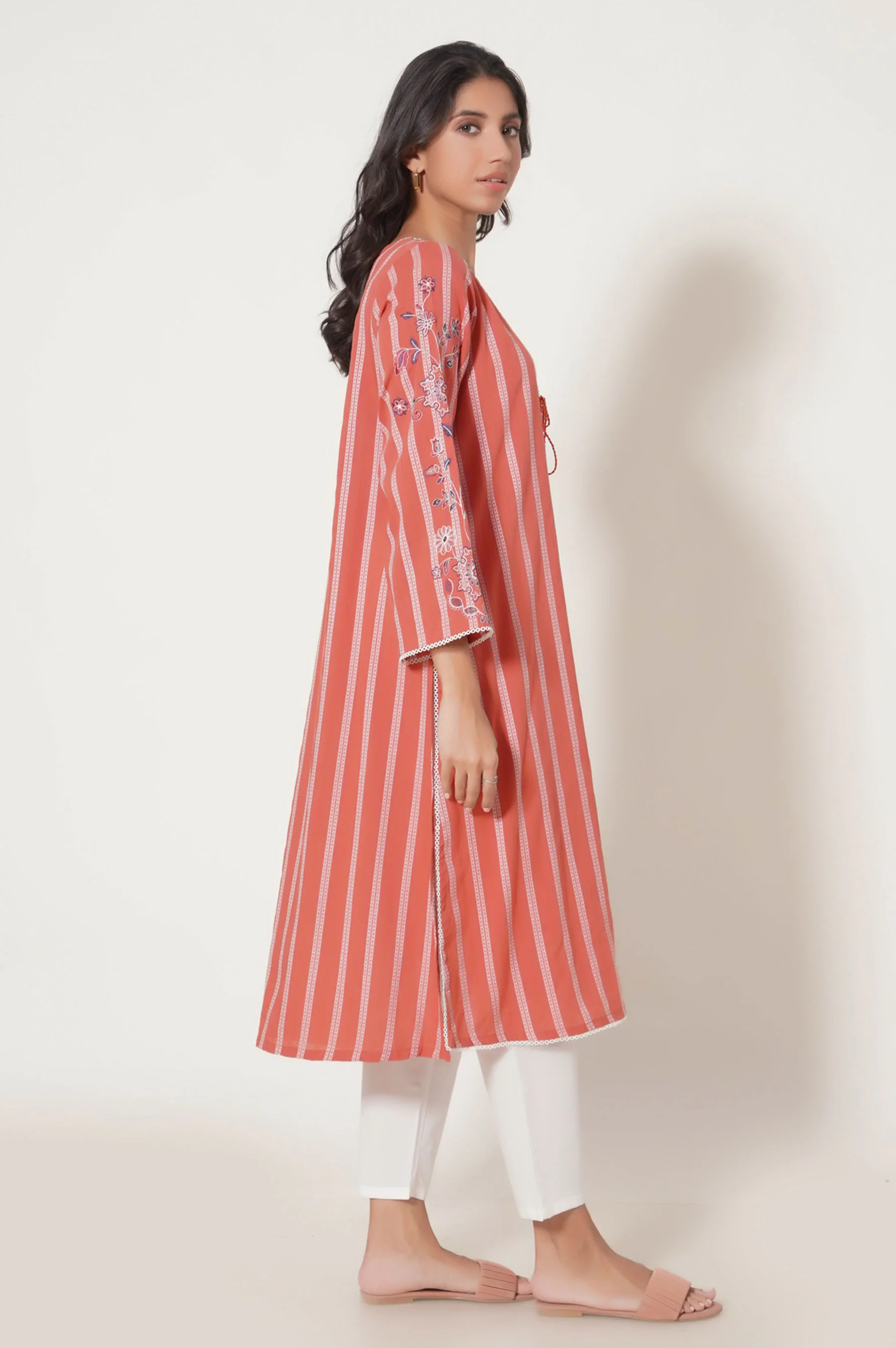 Stitched 1 Piece Embroidered Tarkashi Jacquard Shirt - Image 3