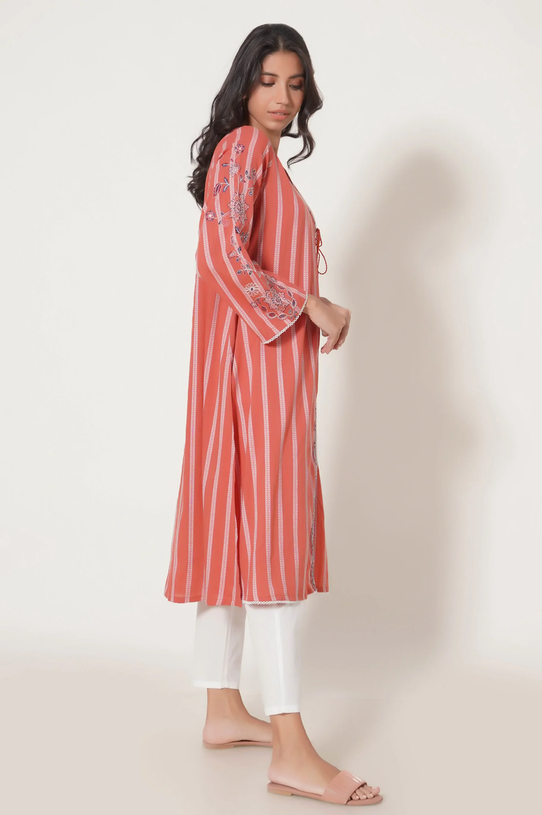 Stitched 1 Piece Embroidered Tarkashi Jacquard Shirt - Image 4