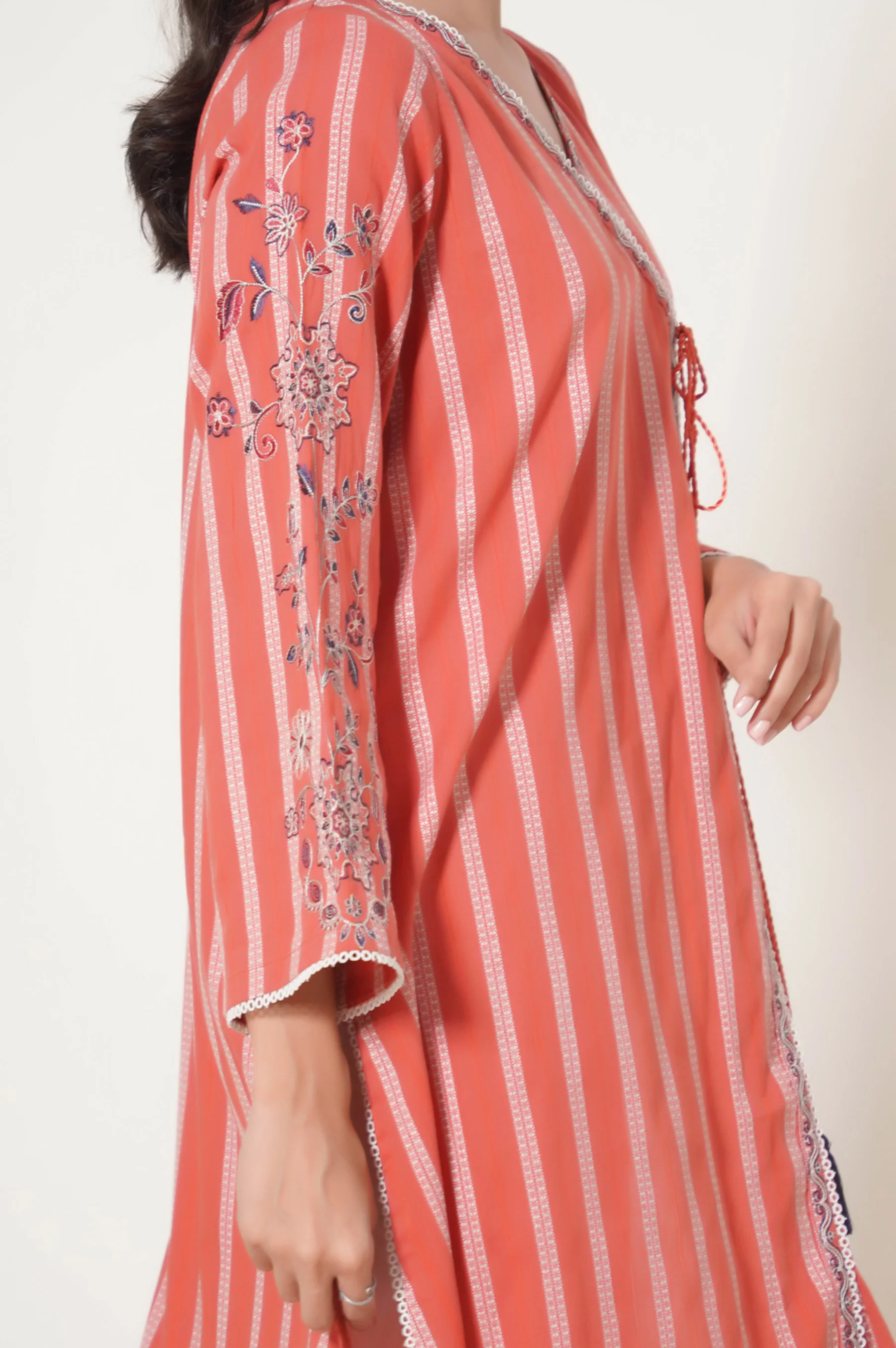 Stitched 1 Piece Embroidered Tarkashi Jacquard Shirt - Image 5