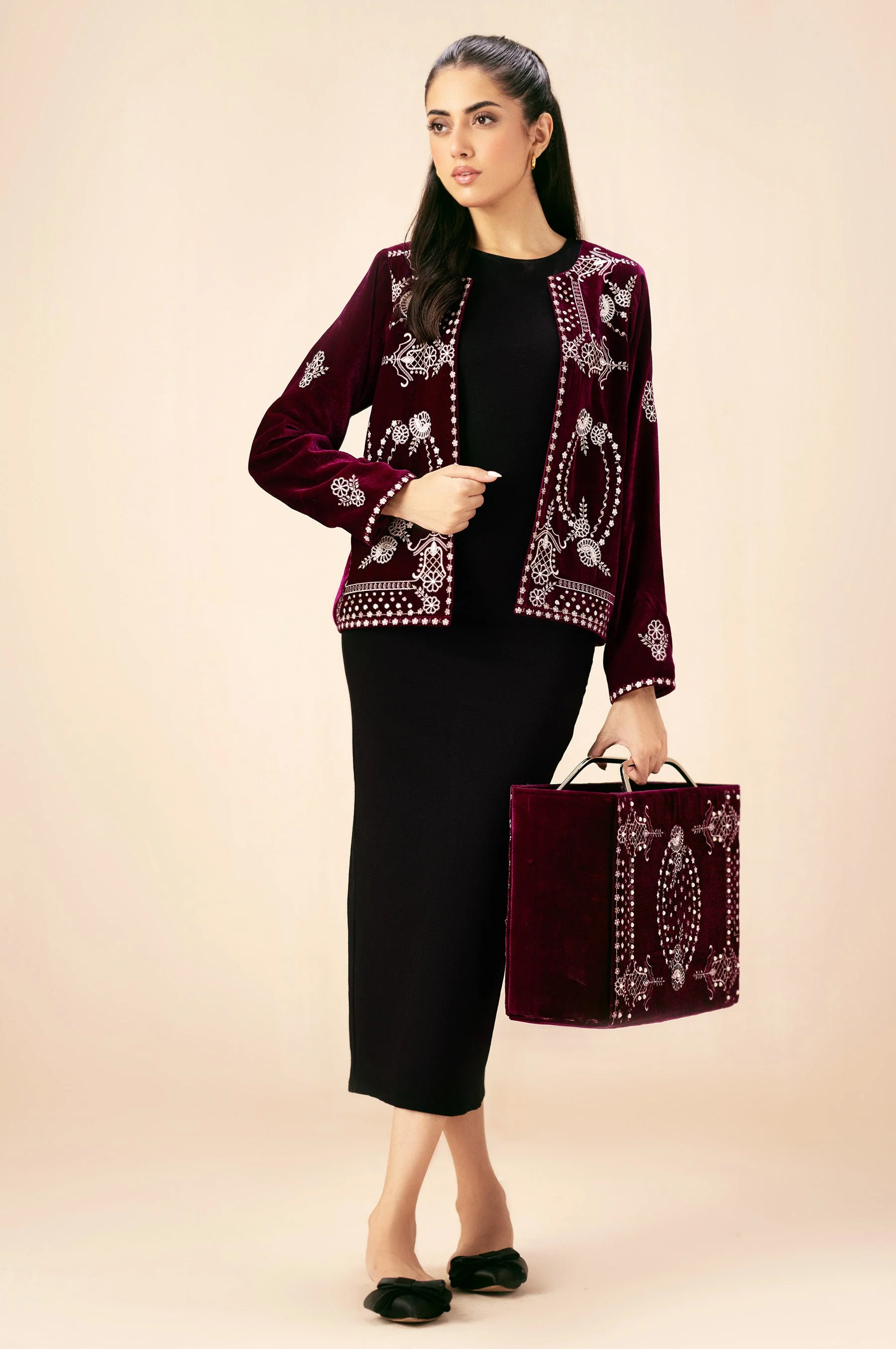 EMBROIDERED VELVET JACKET (FACTORY E-OUTLET) - Image 3