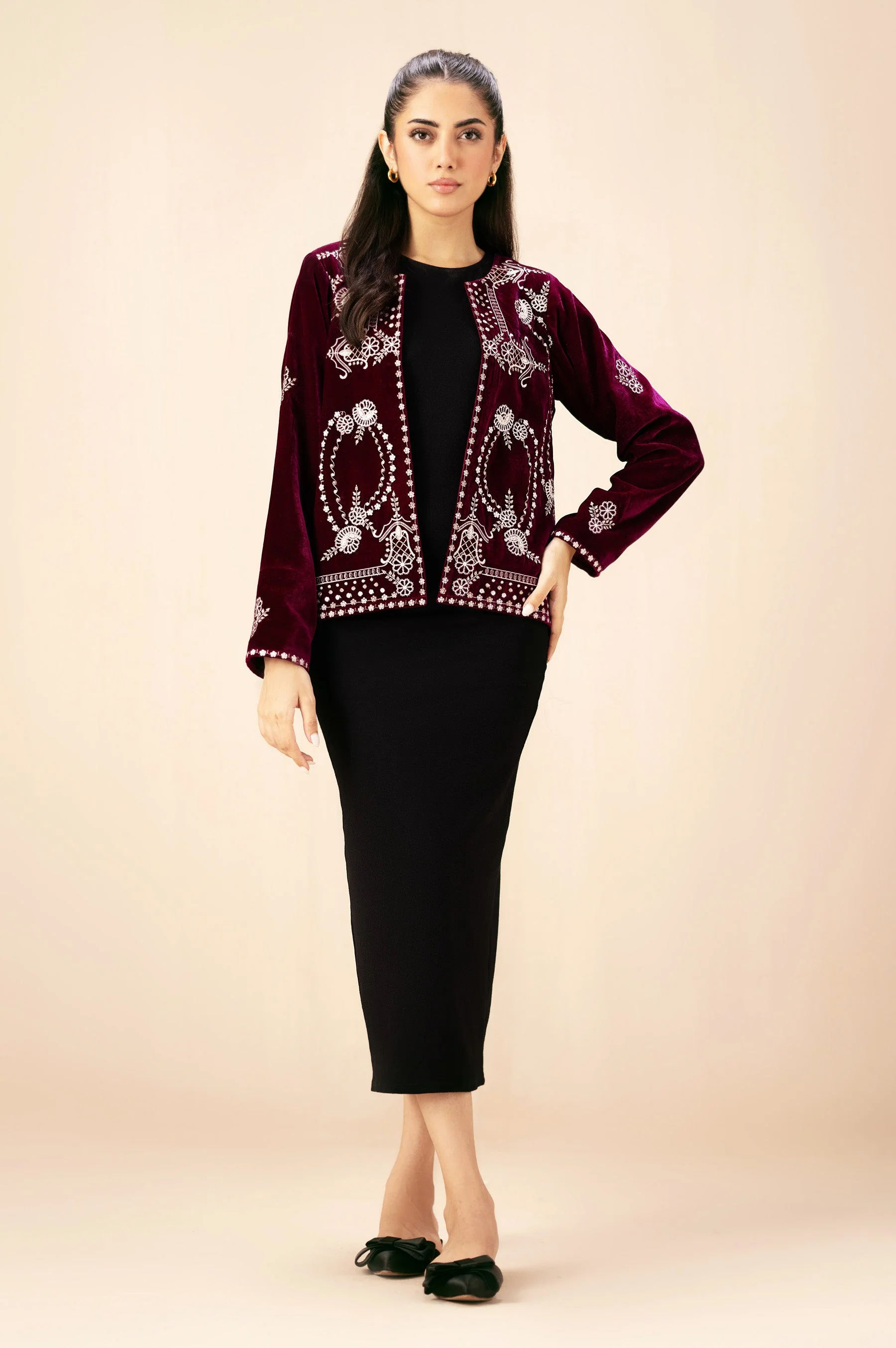EMBROIDERED VELVET JACKET (FACTORY E-OUTLET) - Image 5