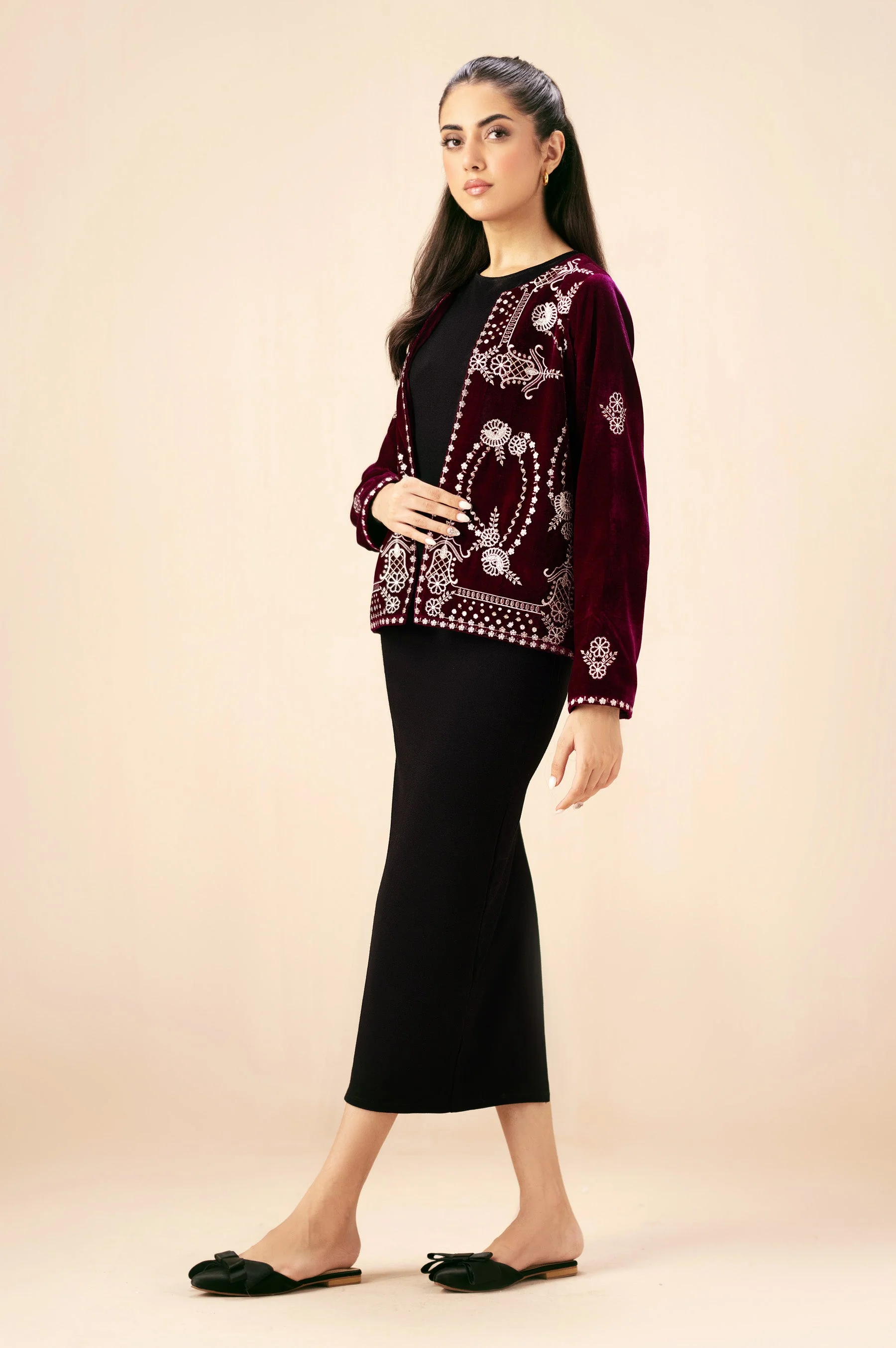 EMBROIDERED VELVET JACKET (FACTORY E-OUTLET) - Image 6