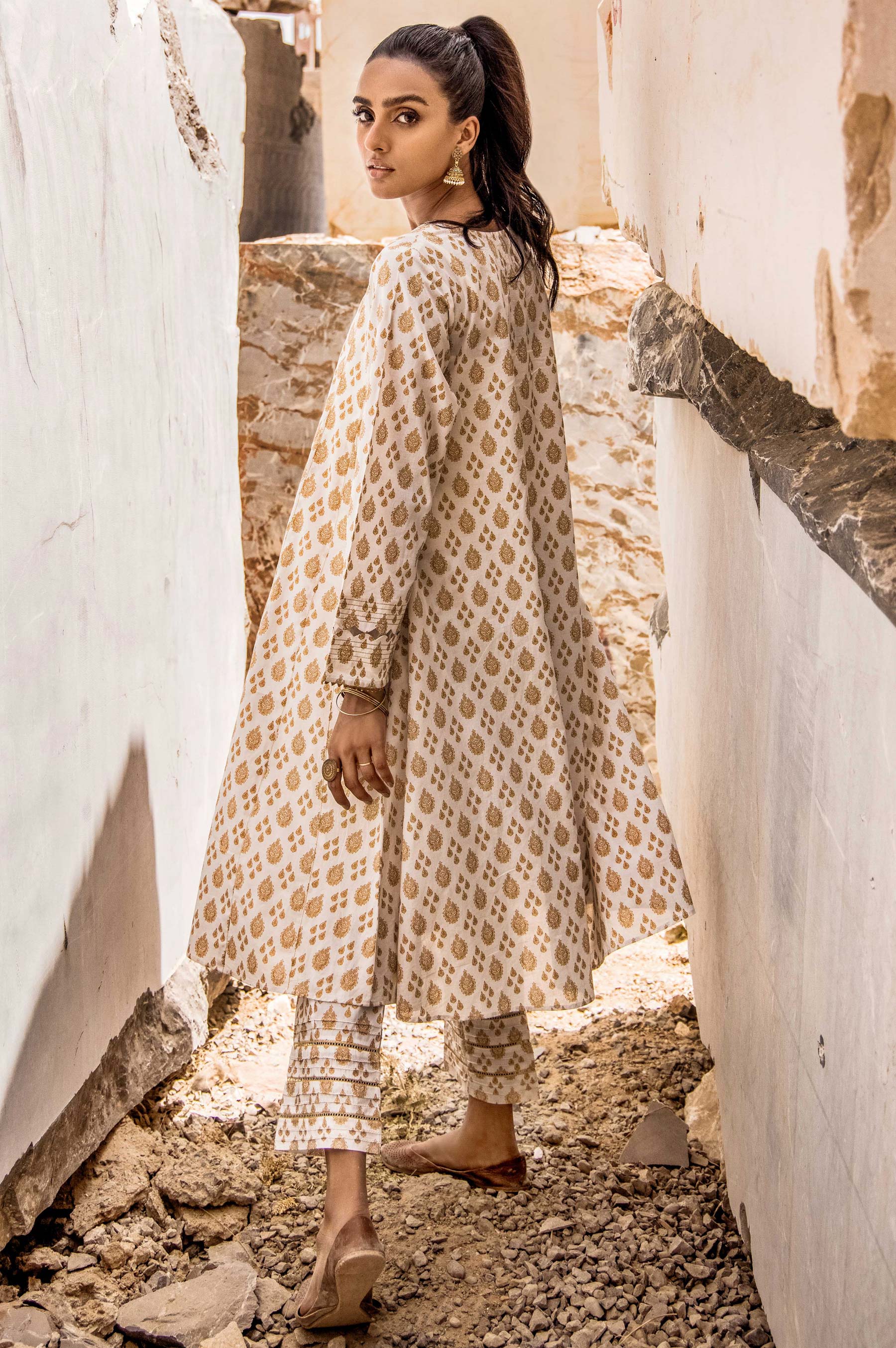 Stitched 1 Piece Printed Gold Paste Cambric Shirt - Image 3