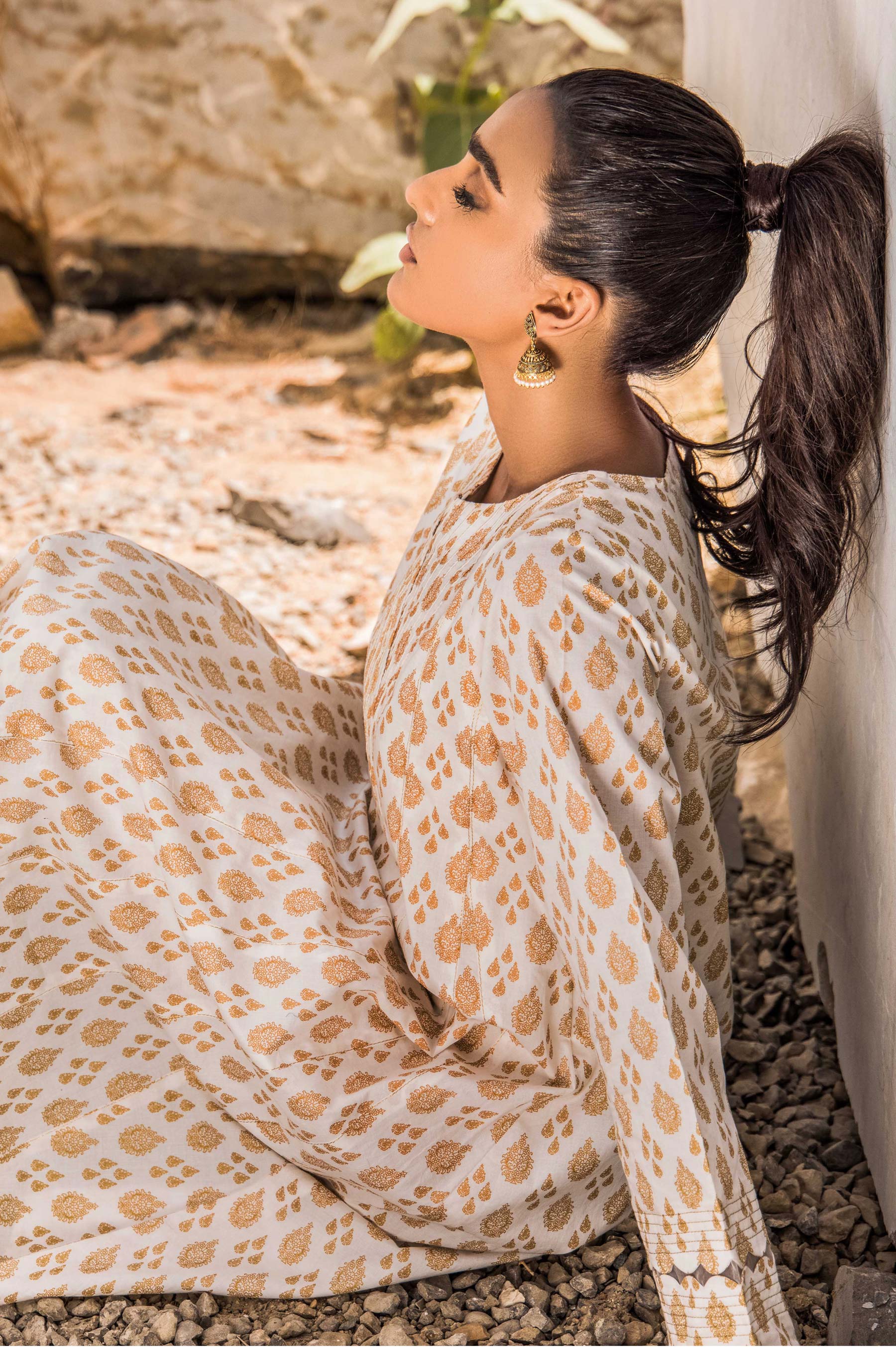 Stitched 1 Piece Printed Gold Paste Cambric Shirt - Image 5