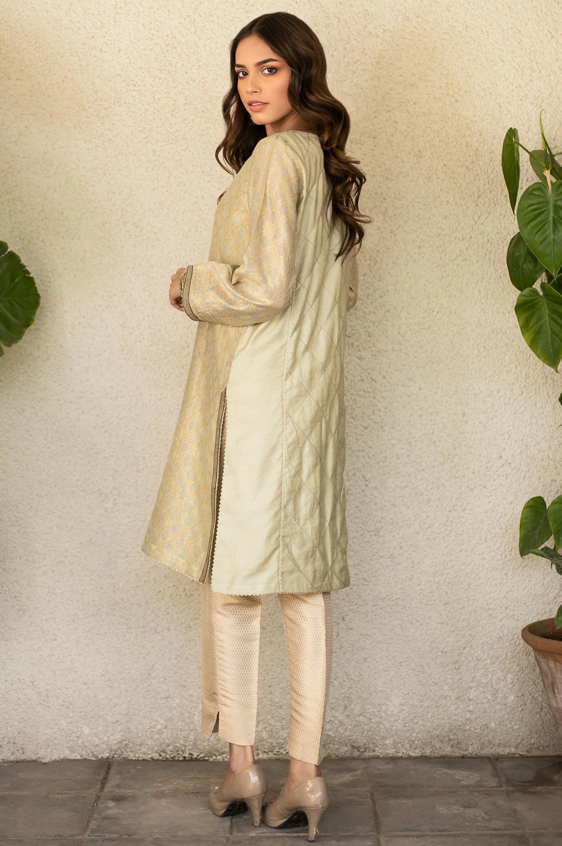 Stitched 1 Piece Jacquard Embroidered Shirt - Image 2
