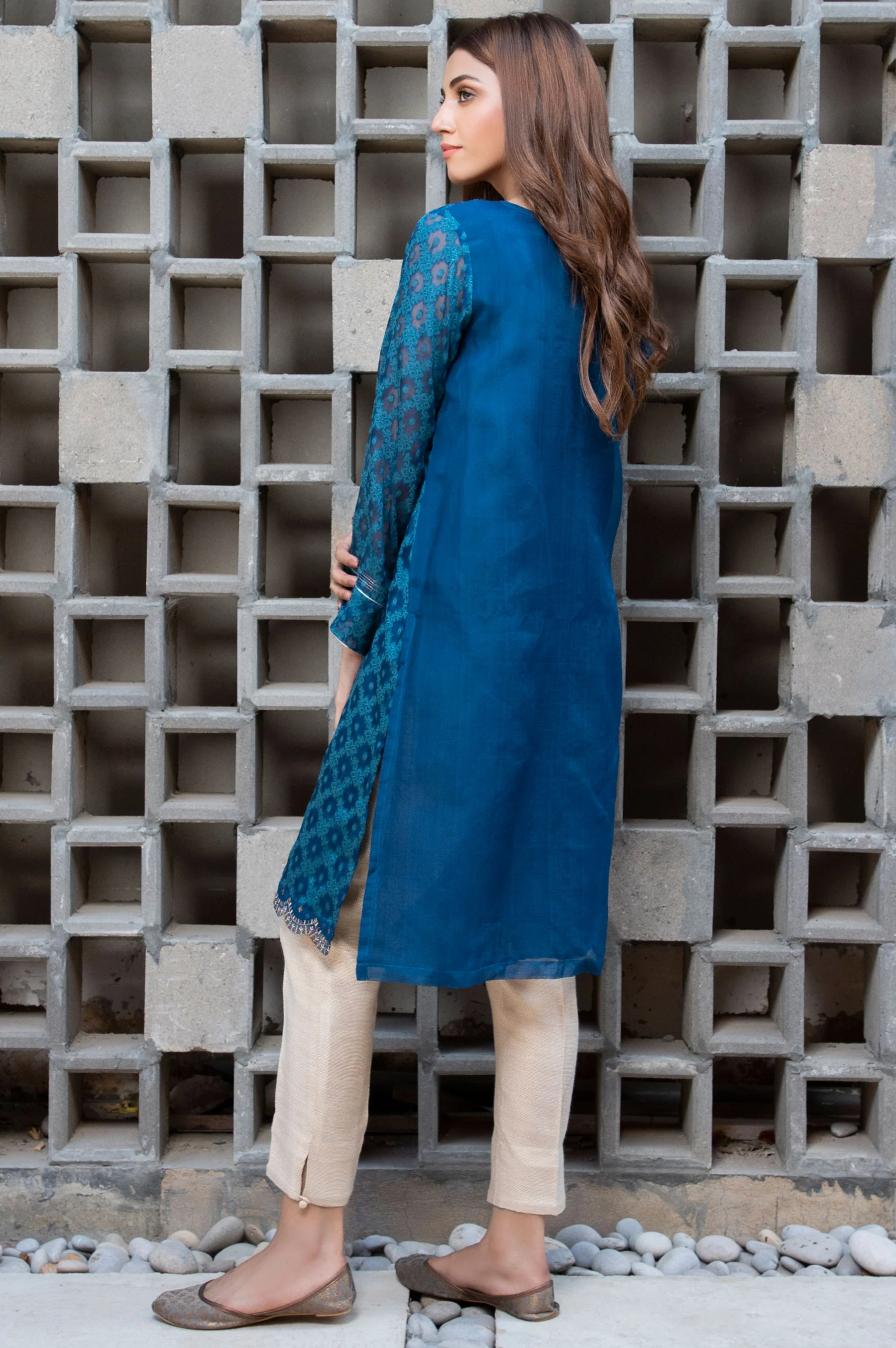 Stitched 1 Piece Jacquard Embroidered Shirt - Image 3