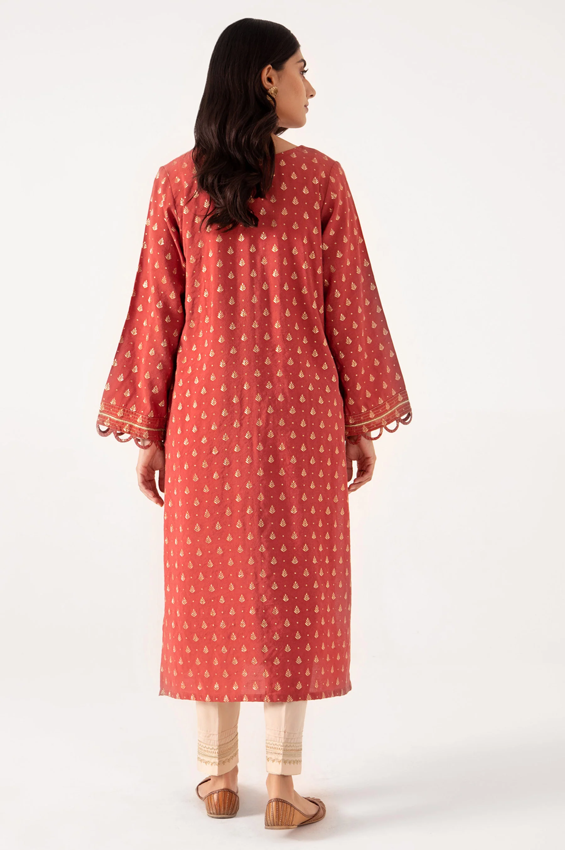 Stitched 1 Piece Embellished Jacquard Shirt - Image 3
