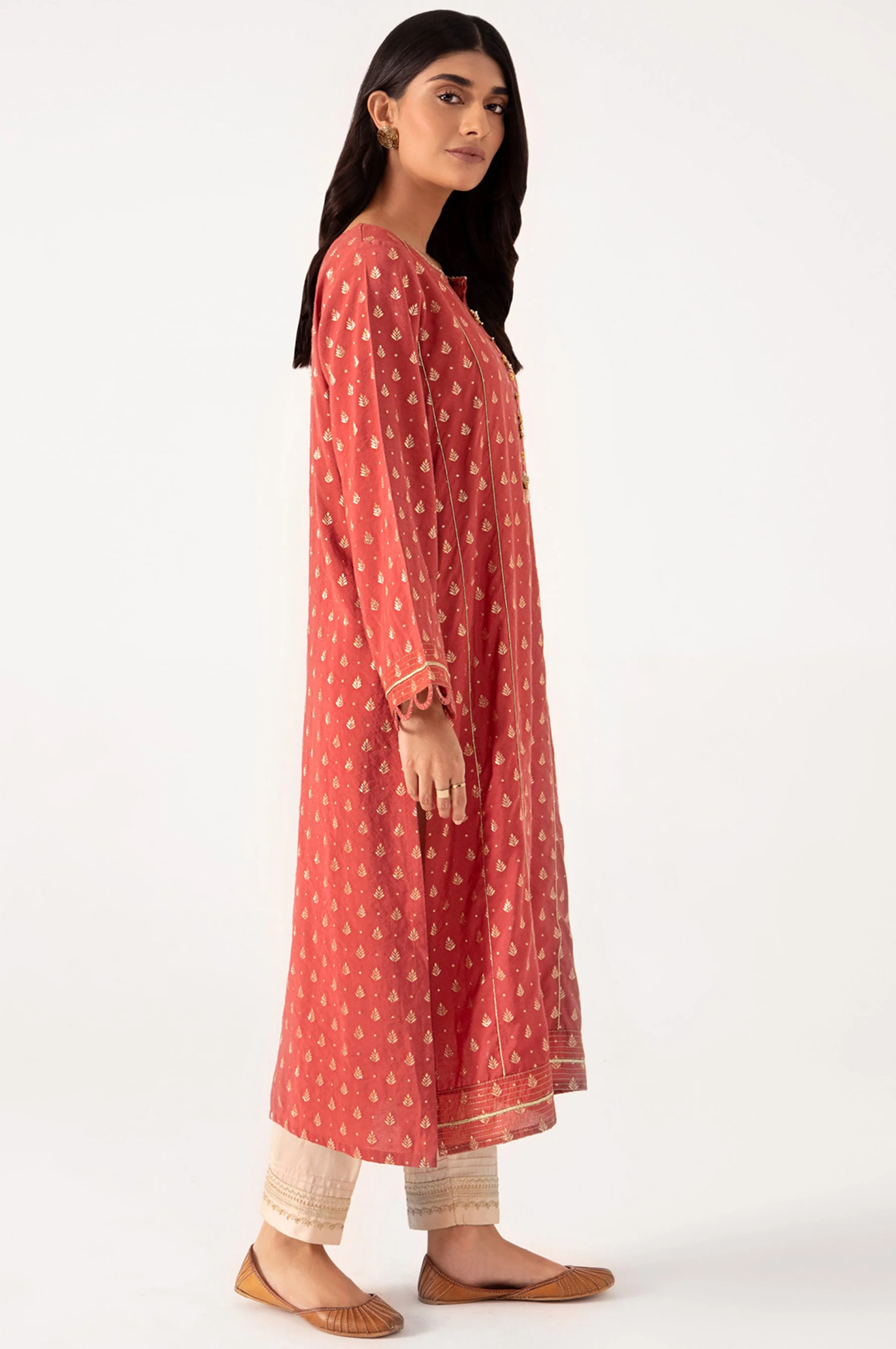 Stitched 1 Piece Embellished Jacquard Shirt - Image 5