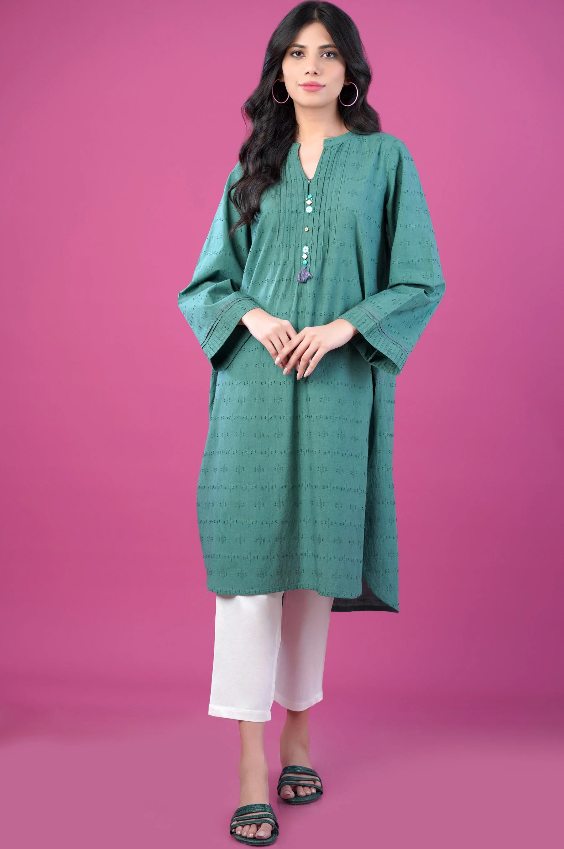 Stitched 1 Piece Brochia Jacquard Outfit - Image 2