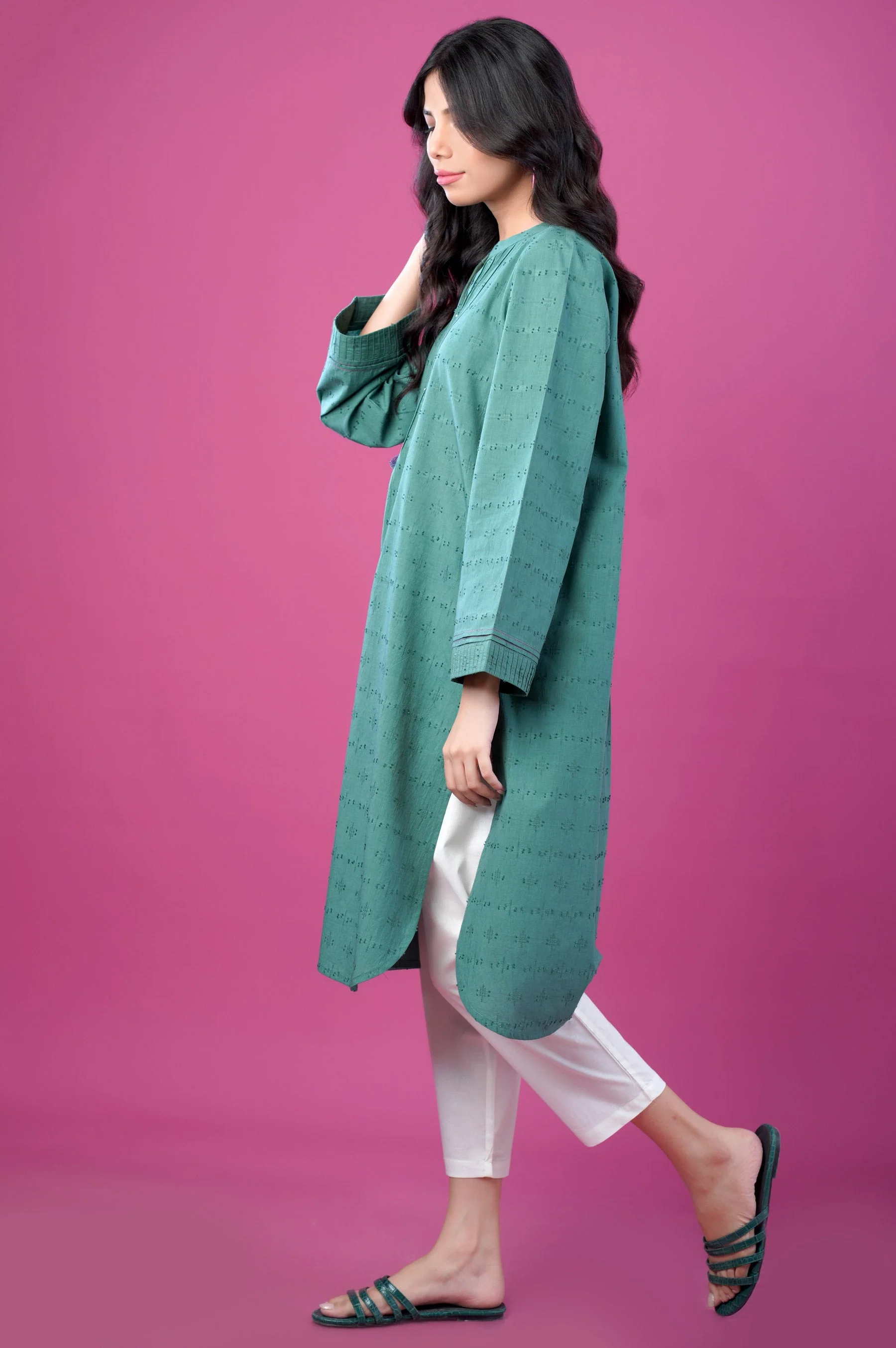 Stitched 1 Piece Brochia Jacquard Outfit - Image 4
