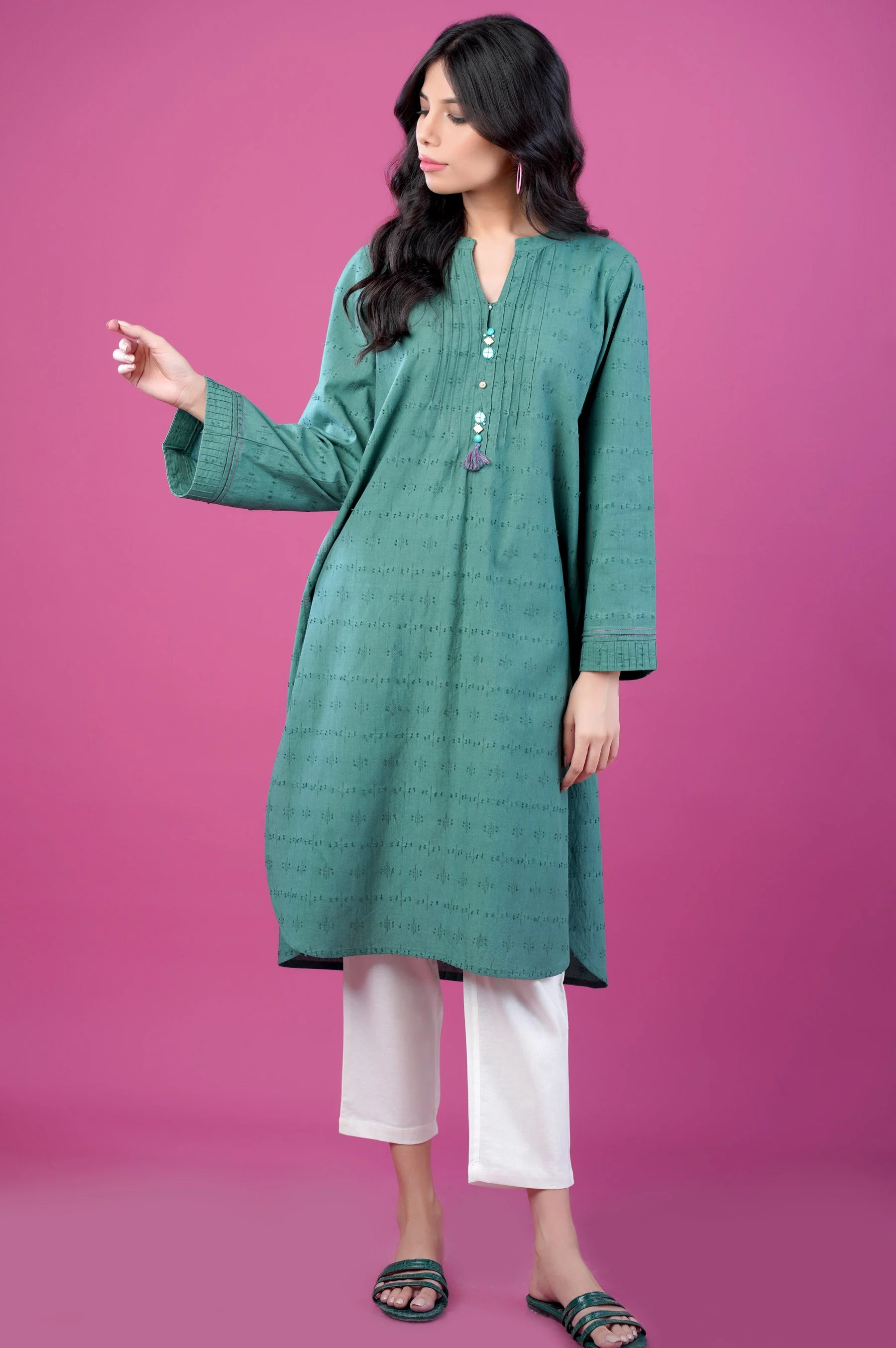 Stitched 1 Piece Brochia Jacquard Outfit - Image 5