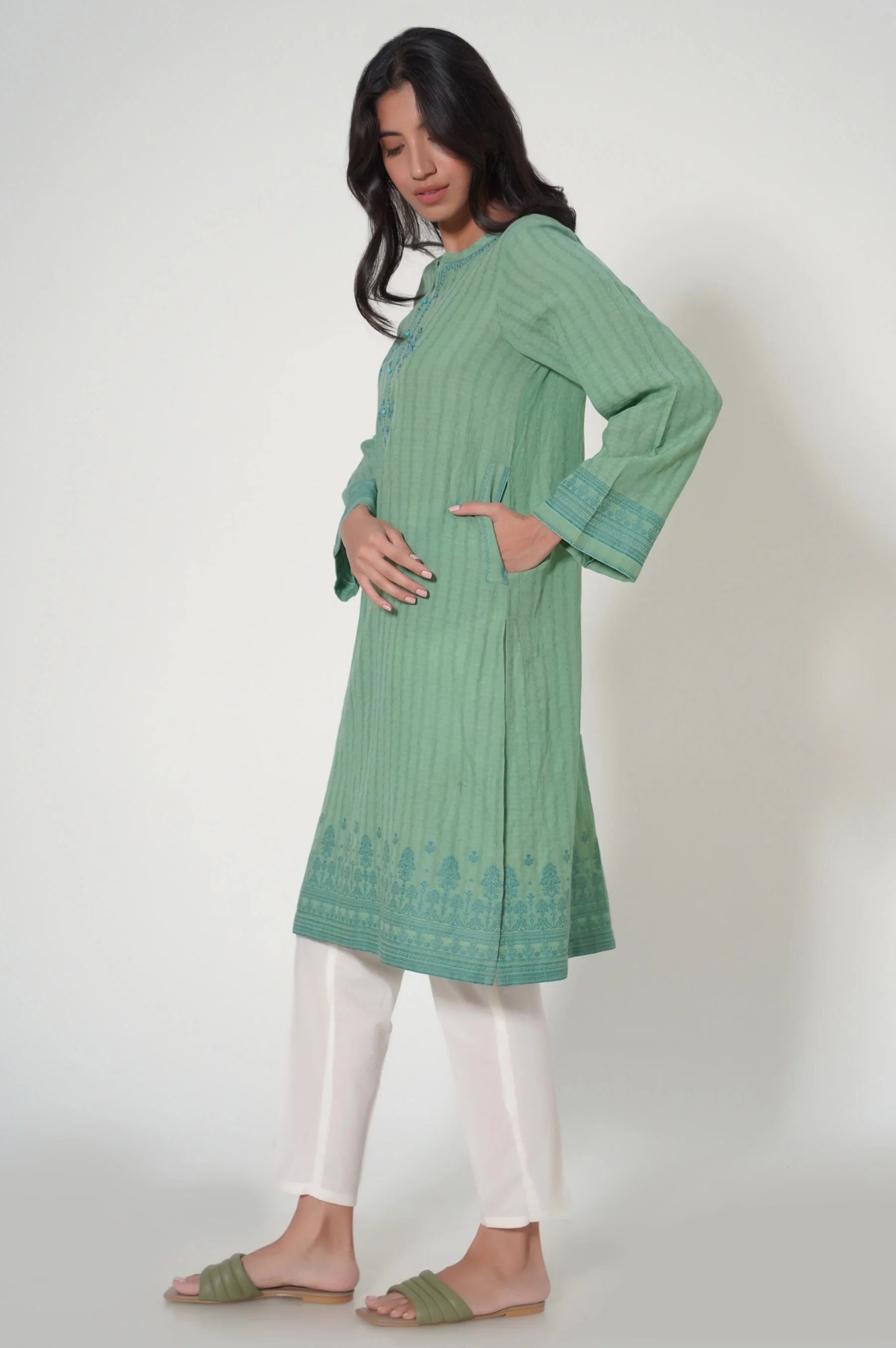 Stitched 1 Piece Jacquard Shirt - Image 4