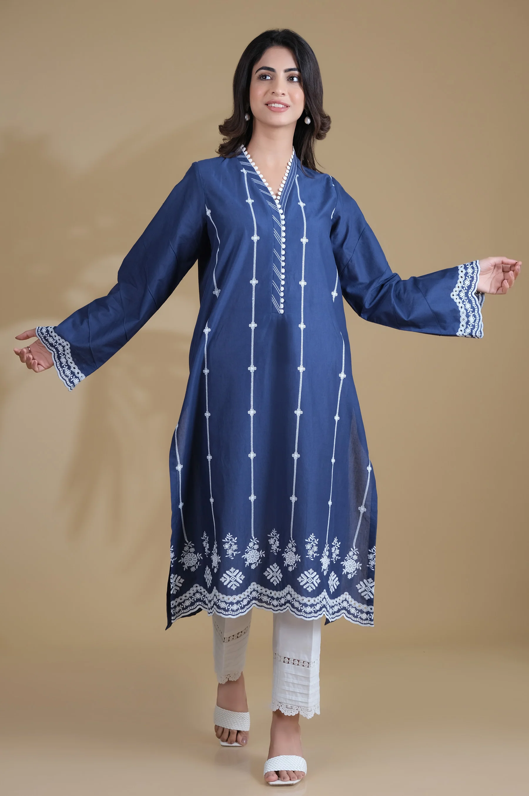Stitched 1 Piece Chikankari Shirt - Image 3
