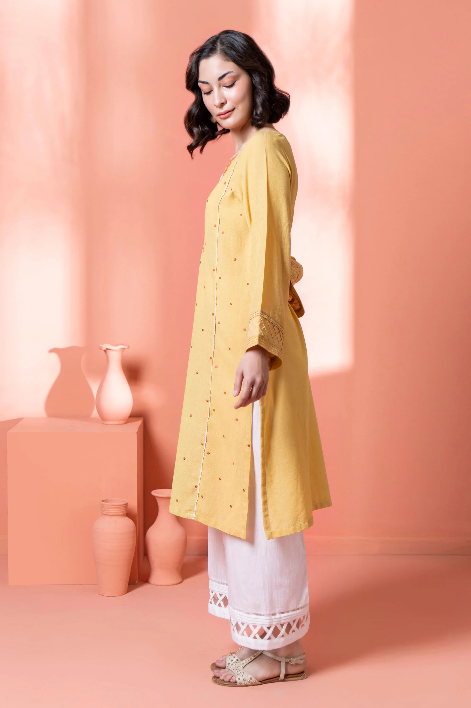 Stitched 1 Piece Embroidered Karandi Shirt - Image 4