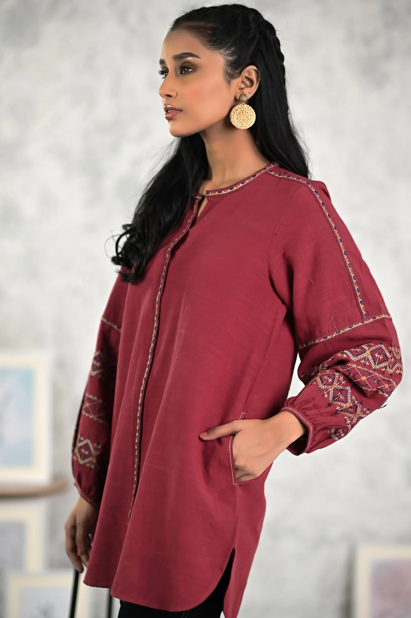 Stitched 1 Piece Embriodered Fushion Shirt - Image 3