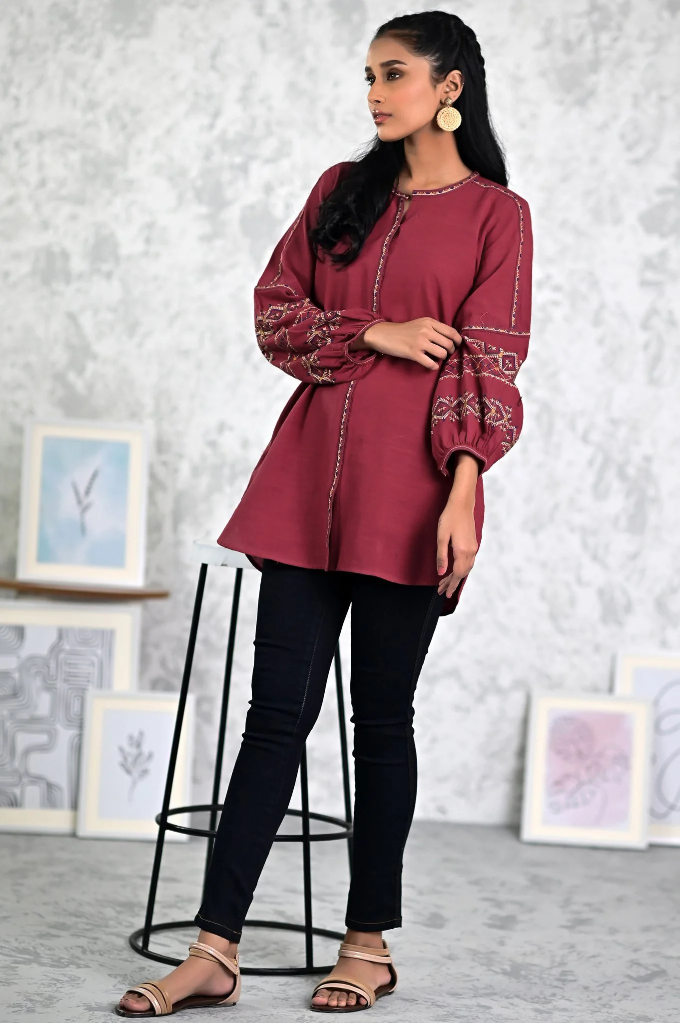 Stitched 1 Piece Embriodered Fushion Shirt - Image 5