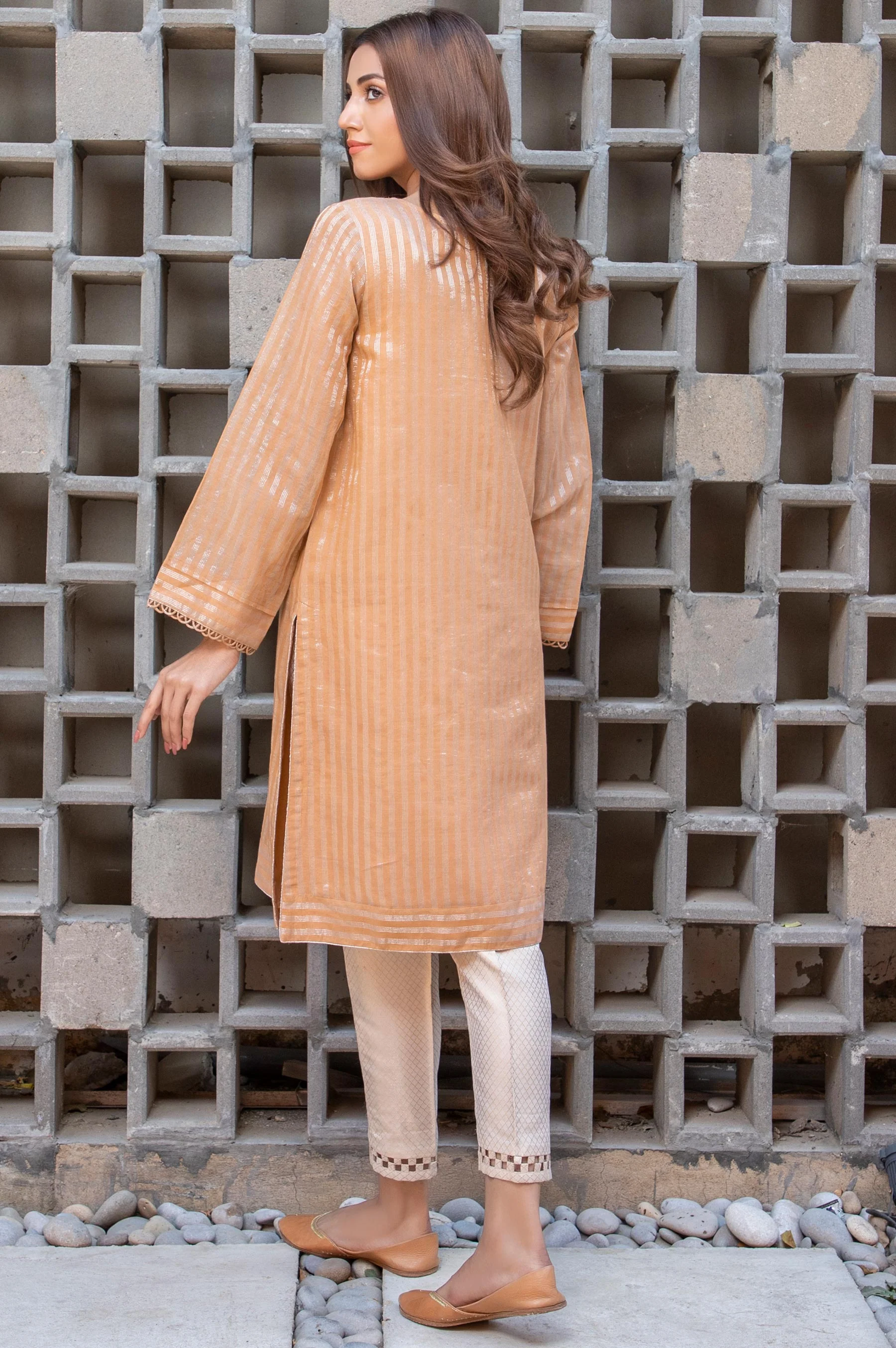 Stitched 1 Piece Khaddi Net Embroidered Shirt - Image 3