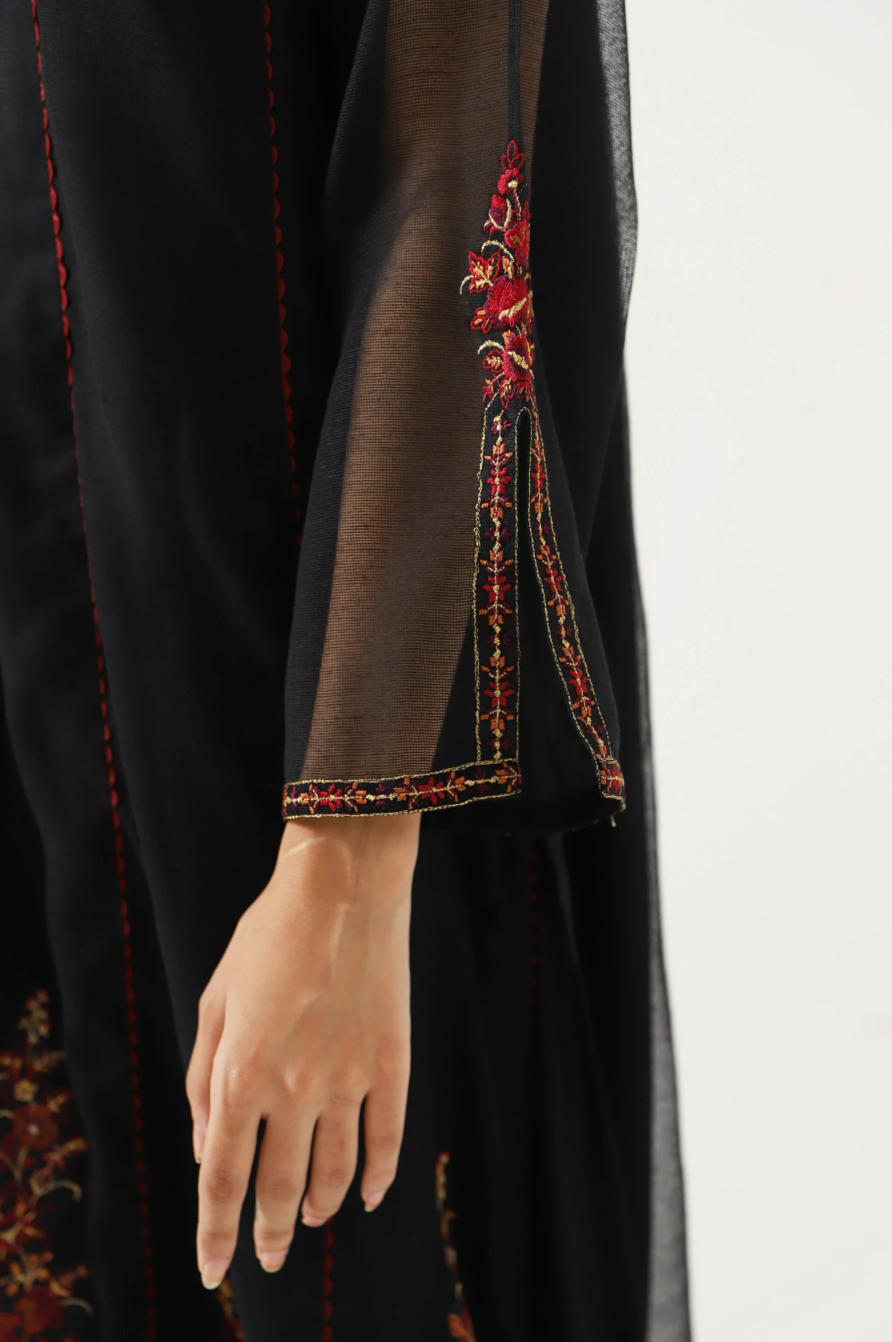 Stitched 1 Piece khaddi Net Embroidered Shirt - Image 5