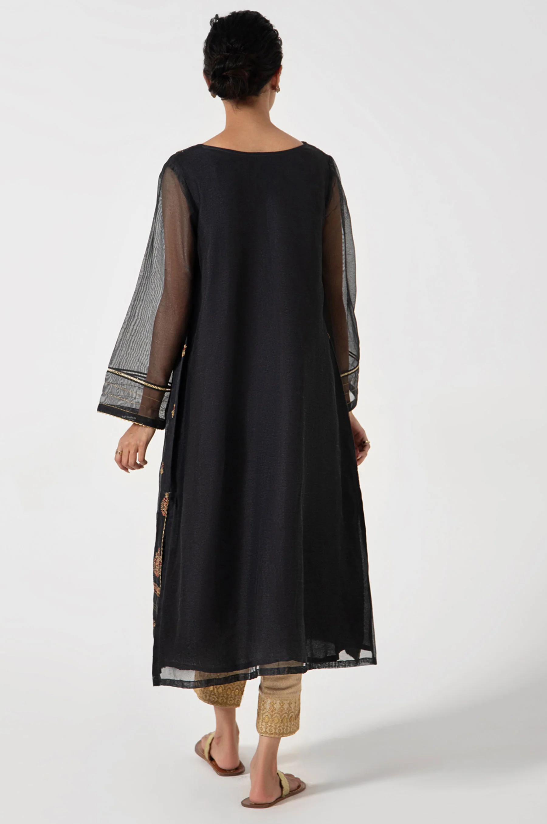 Stitched 1 Piece Embroidered Khaddi Net Shirt - Image 2