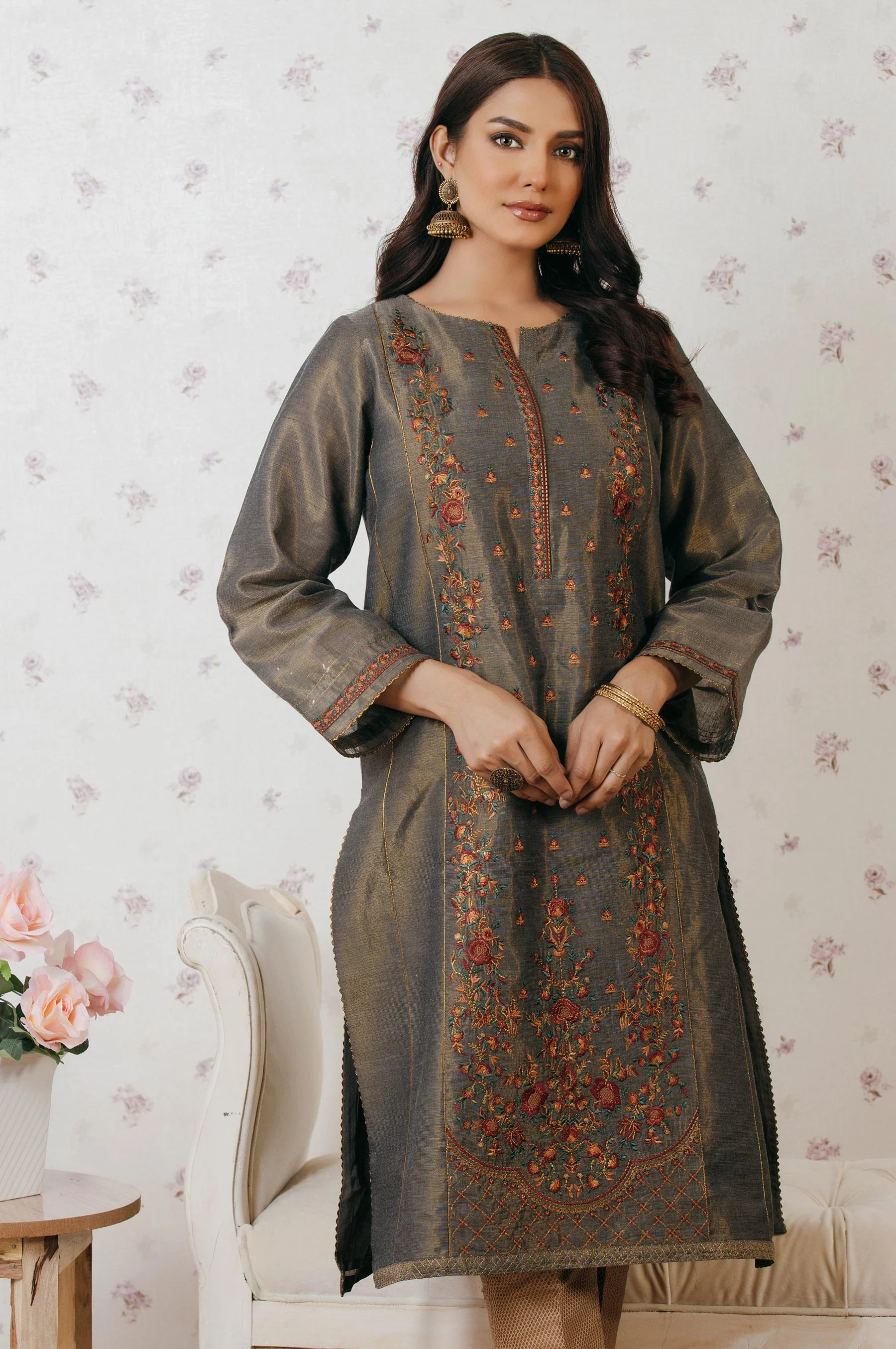 Stitched 1 Piece Masoori Embroidered Shirt - Image 5