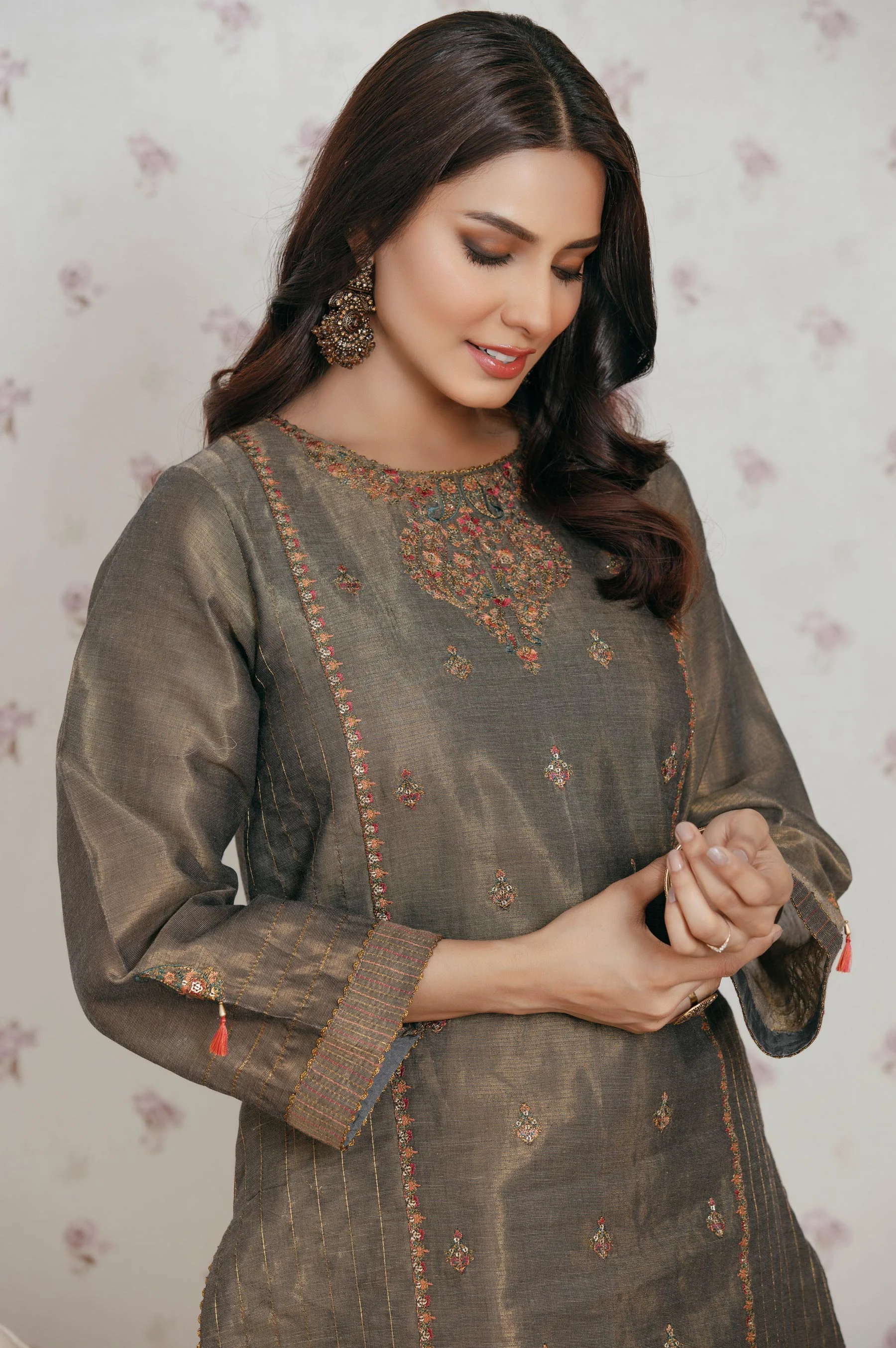 Stitched 1 Piece Masoori Embroidered Shirt - Image 4