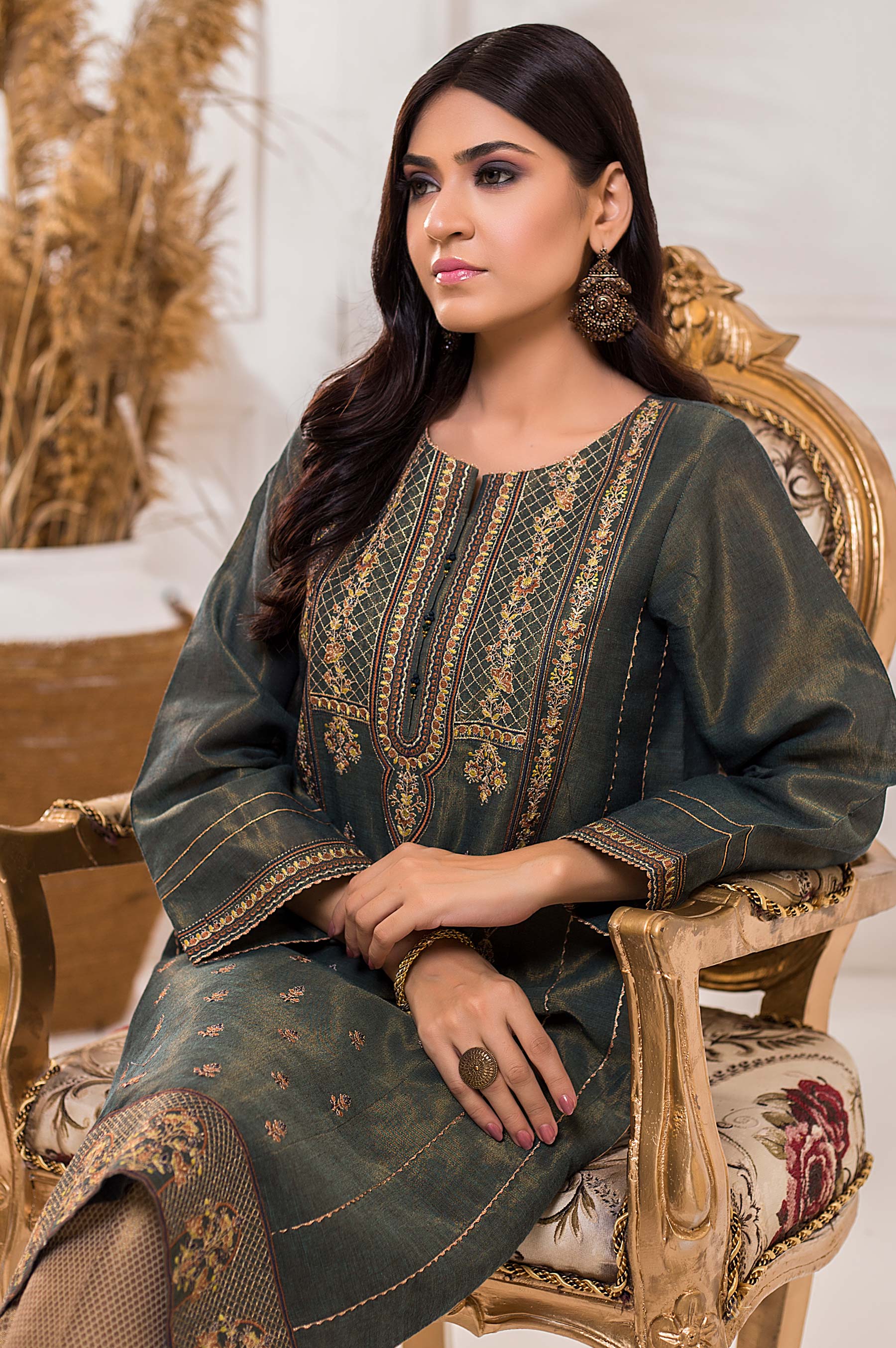 Stitched 1 Piece Mysuri Embroidered Shirt - Image 5