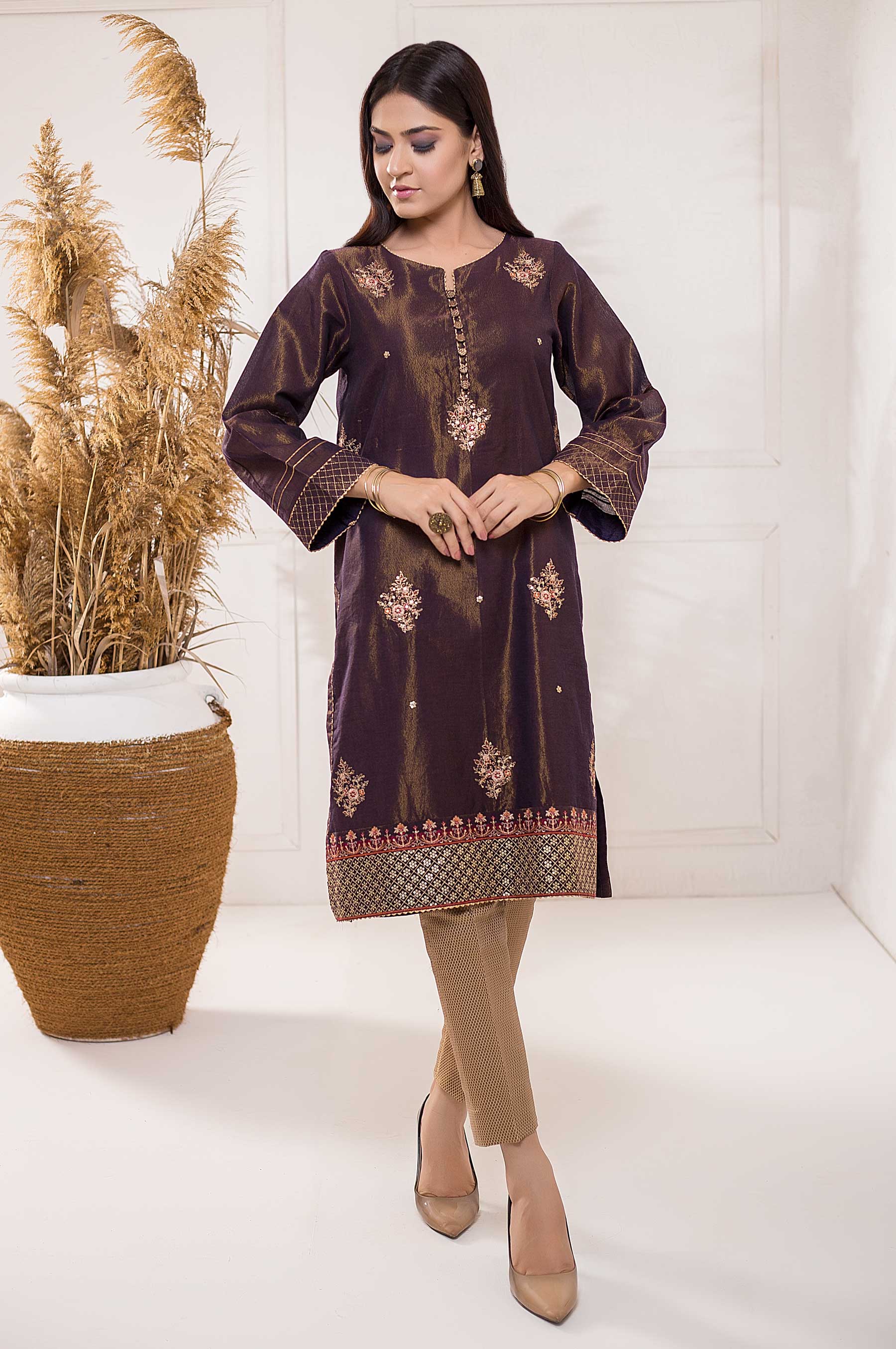 Stitched 1 Piece Mysuri Embroidered Shirt - Image 2