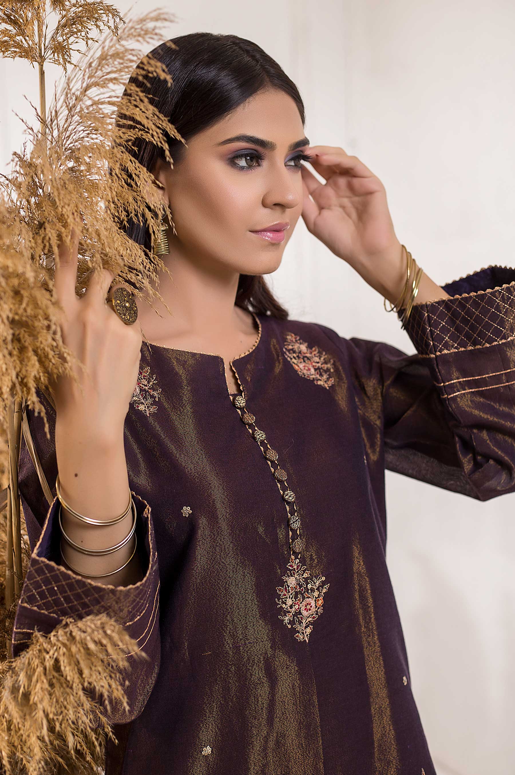 Stitched 1 Piece Mysuri Embroidered Shirt - Image 3