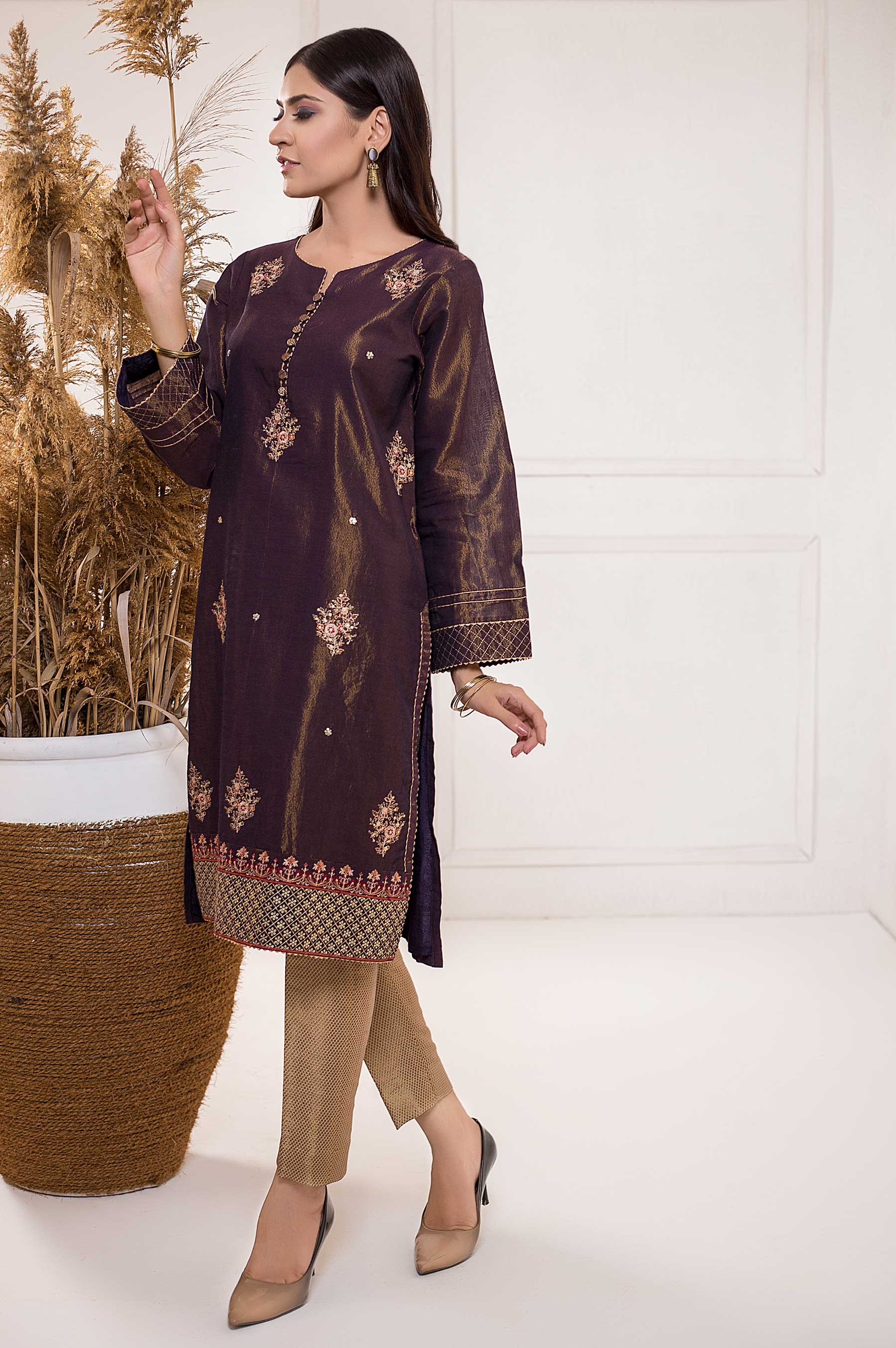 Stitched 1 Piece Mysuri Embroidered Shirt - Image 4