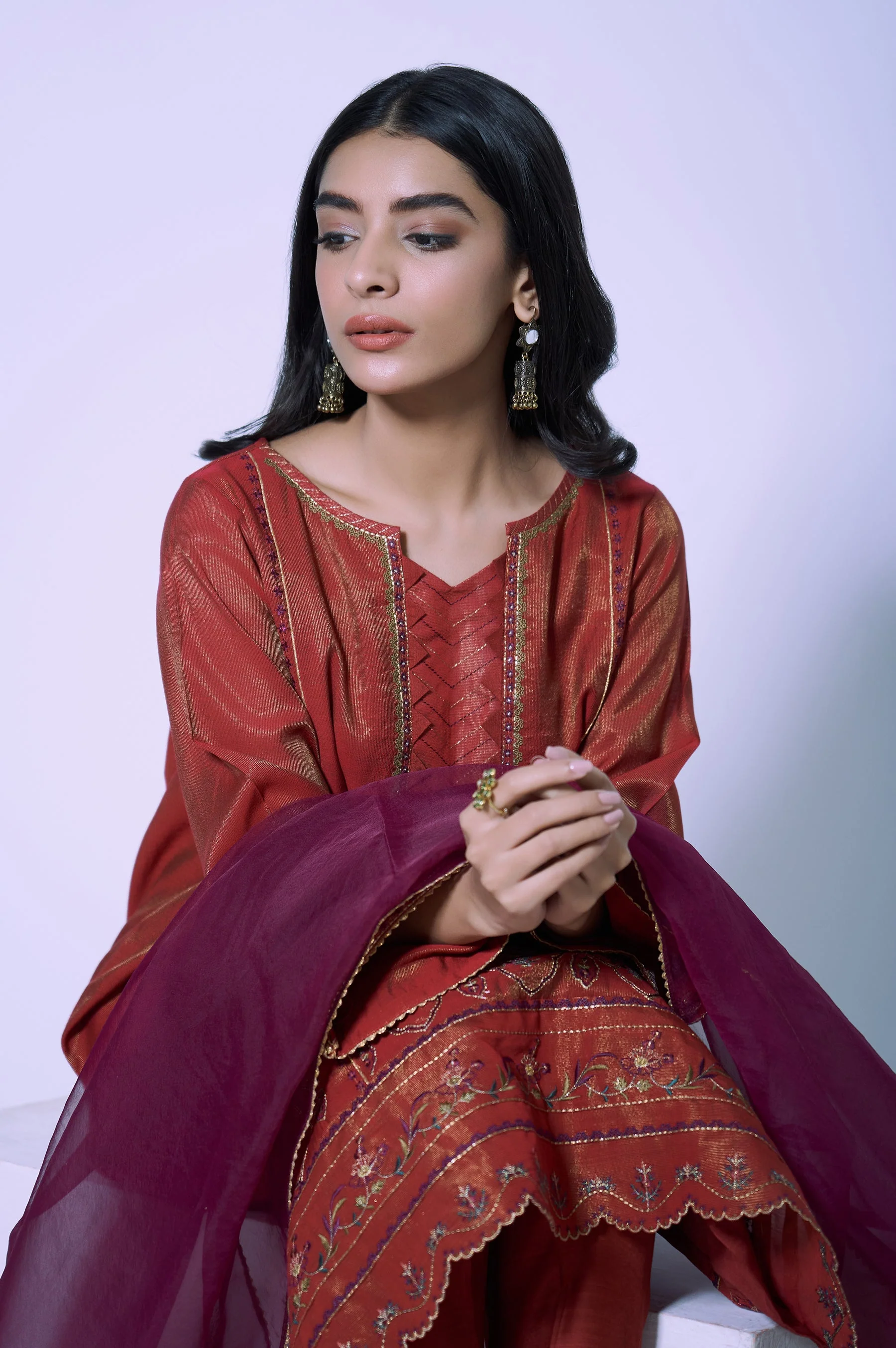 EMBROIDERED STAPLE MYSURI STITCHED SHIRT - Image 5