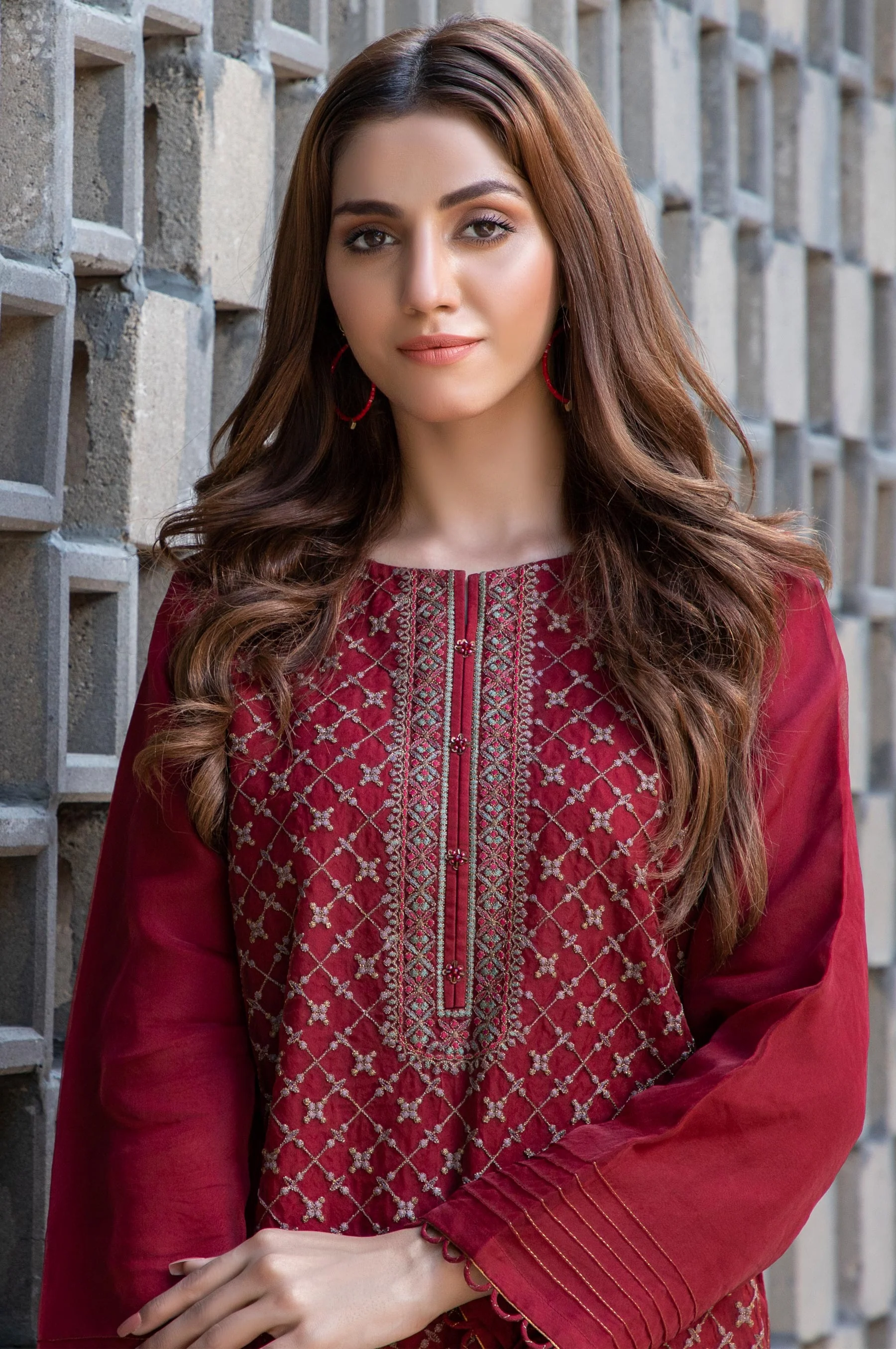 Stitched 1 Piece Organza Embroidered Shirt - Image 3