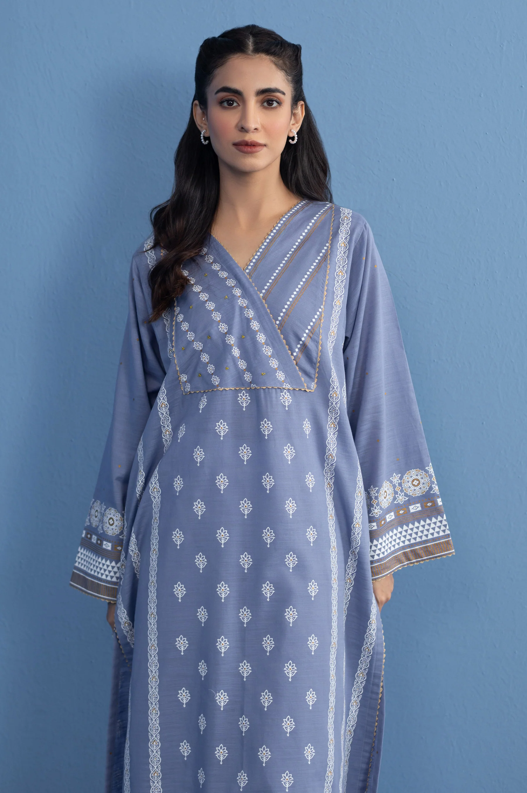 Stitched 1 Piece Paste Printed Khaddar Shirt - Image 2