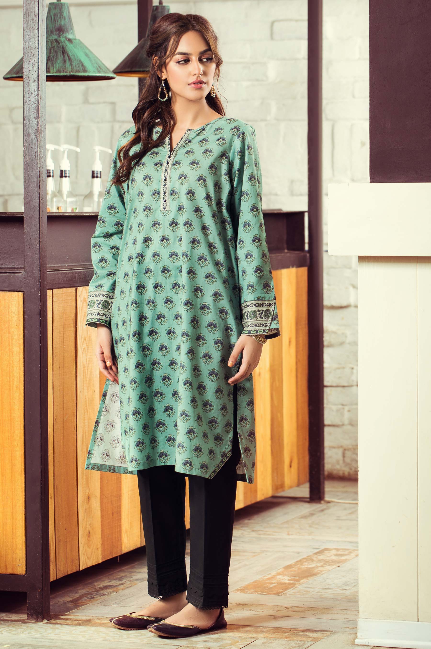 Stitched 1 Piece Printed Cambric Shirt