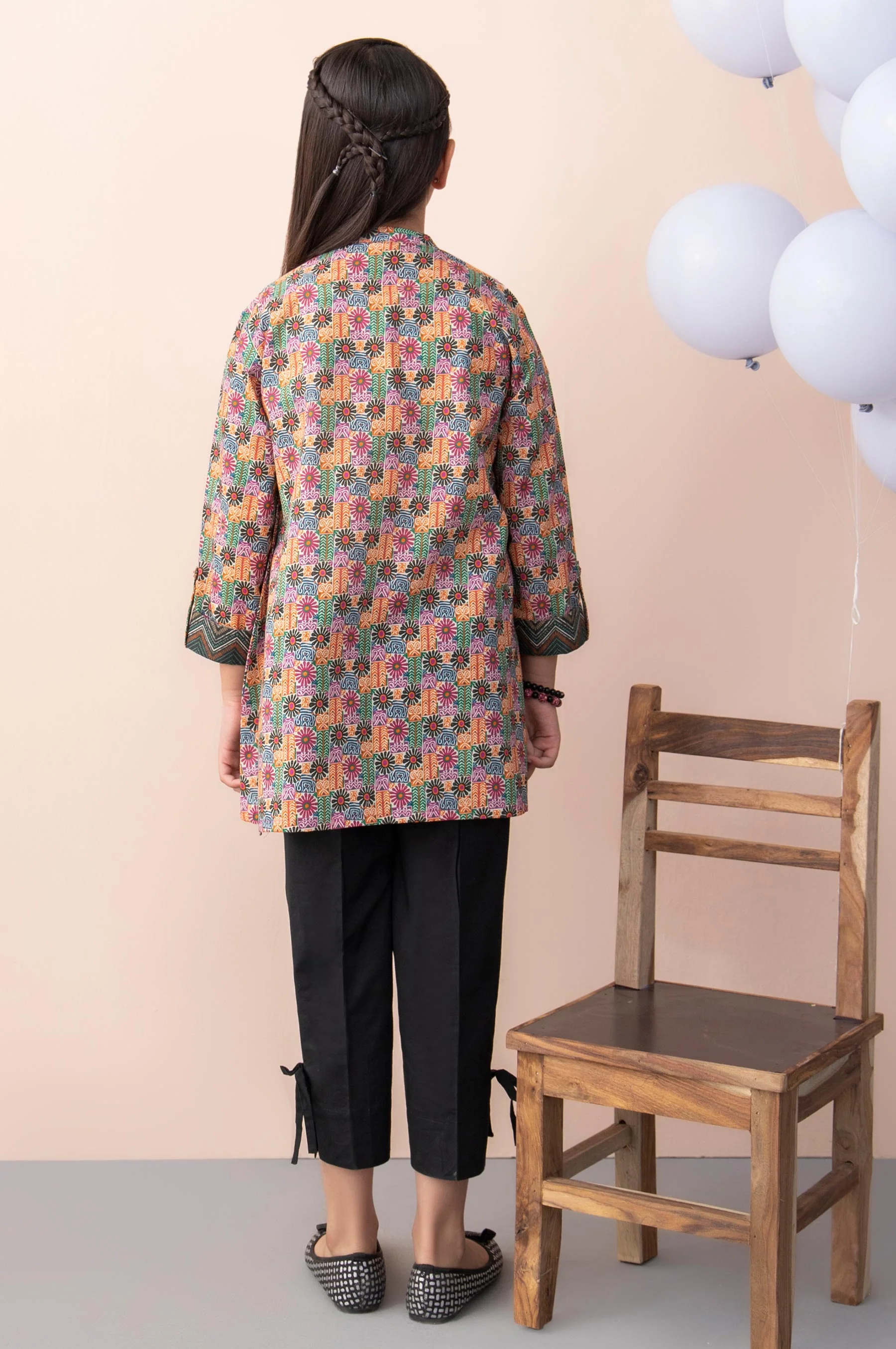 Stitched 1 Piece Printed Cambric Junior Shirt - Image 2