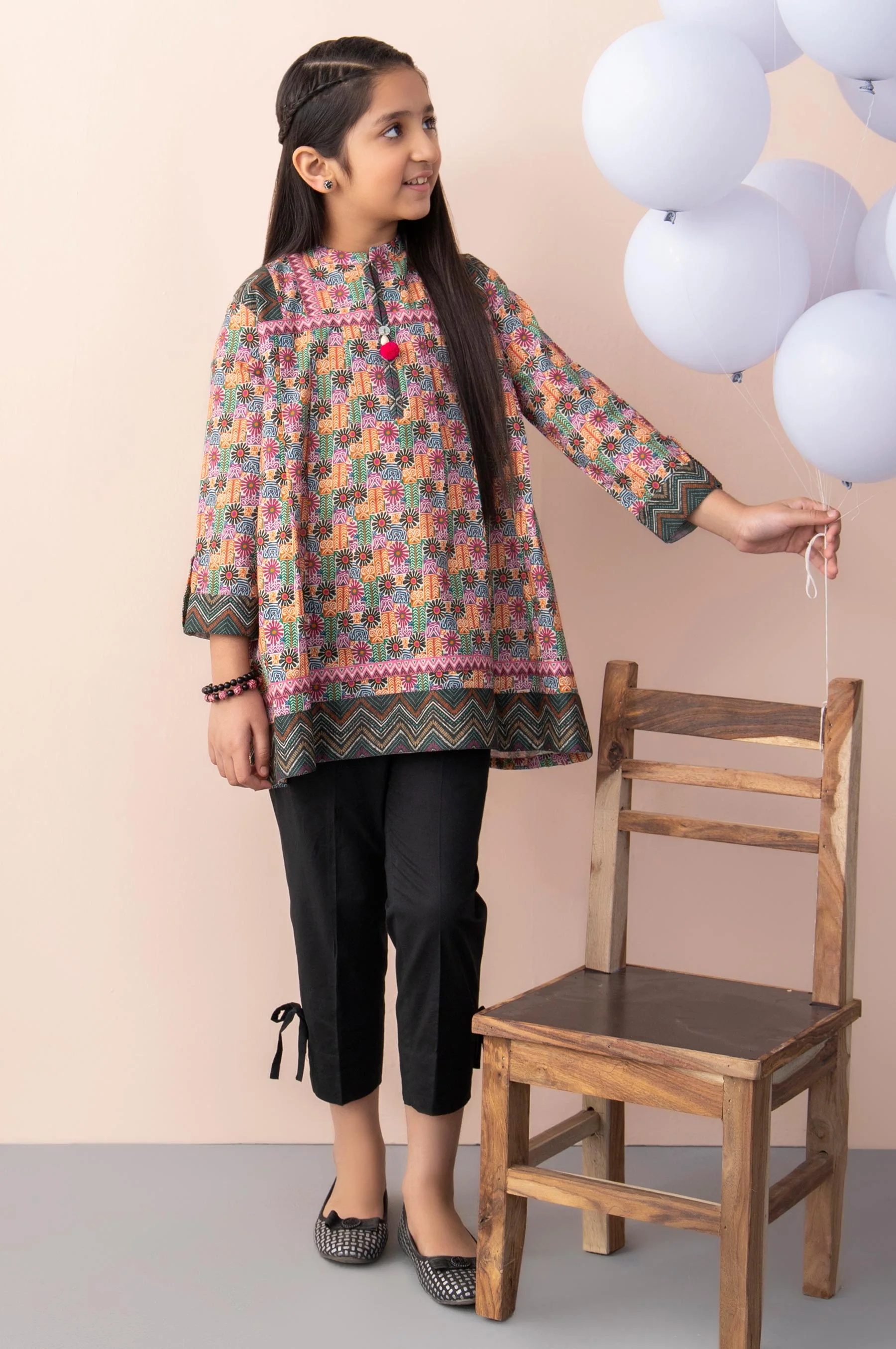 Stitched 1 Piece Printed Cambric Junior Shirt - Image 3