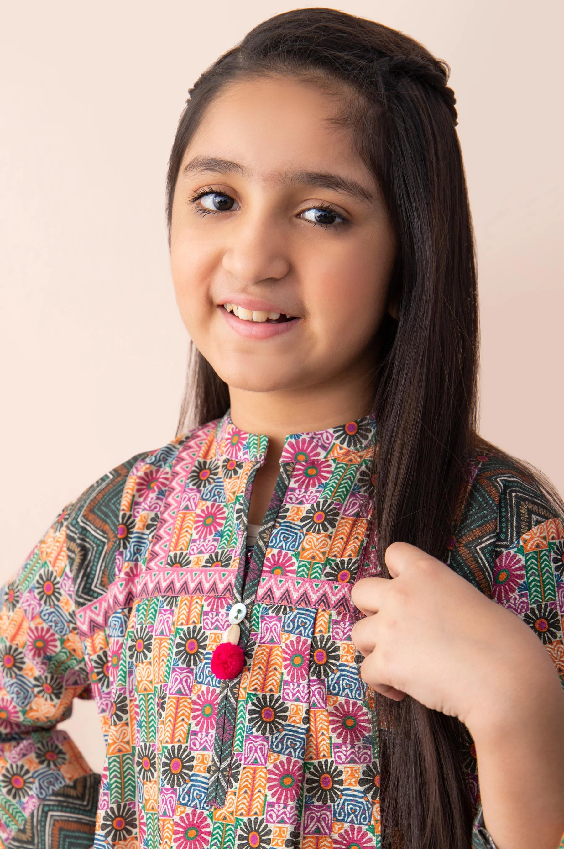 Stitched 1 Piece Printed Cambric Junior Shirt - Image 4