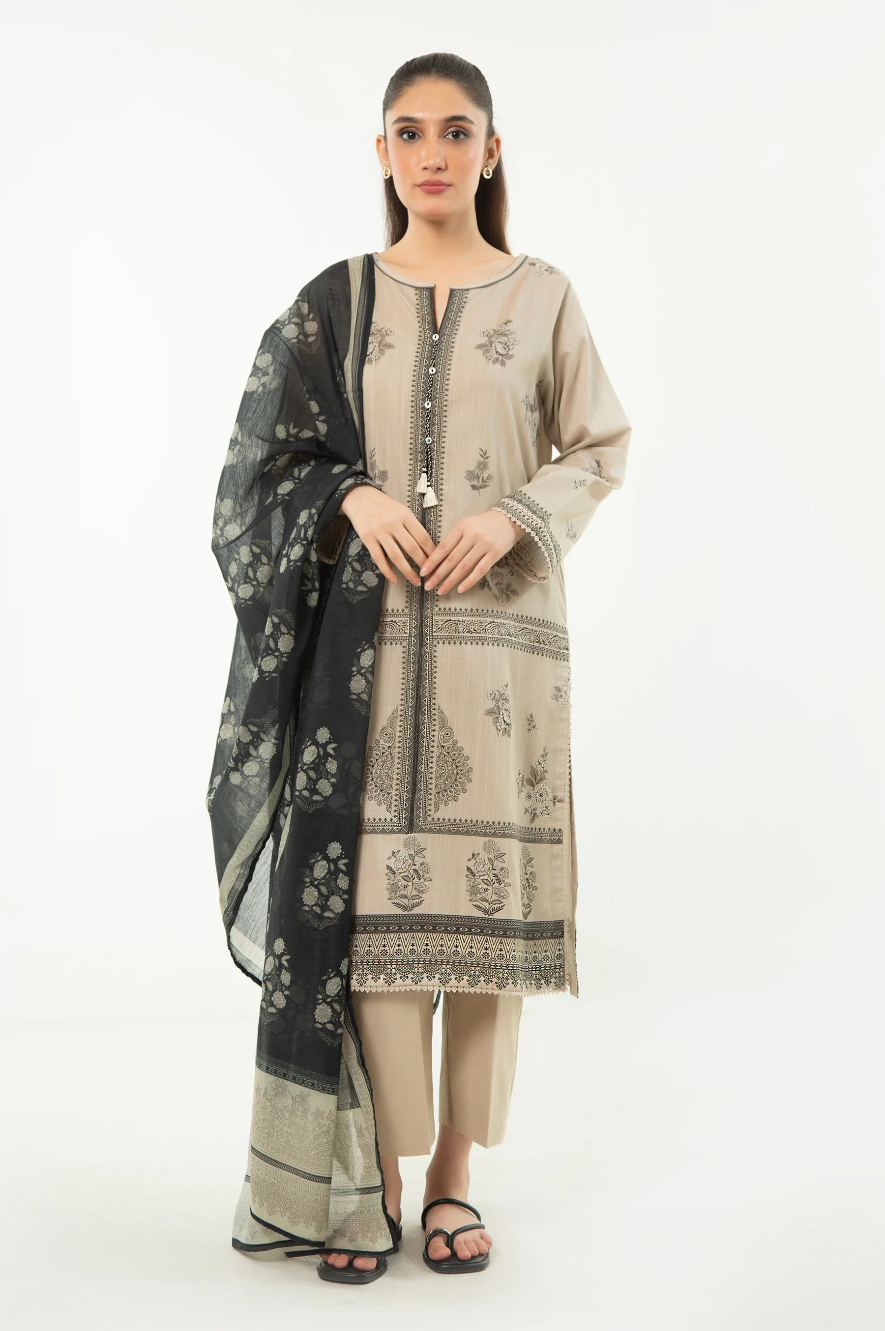 STITCHED PRINTED BOTH SIDE SLUB SUIT