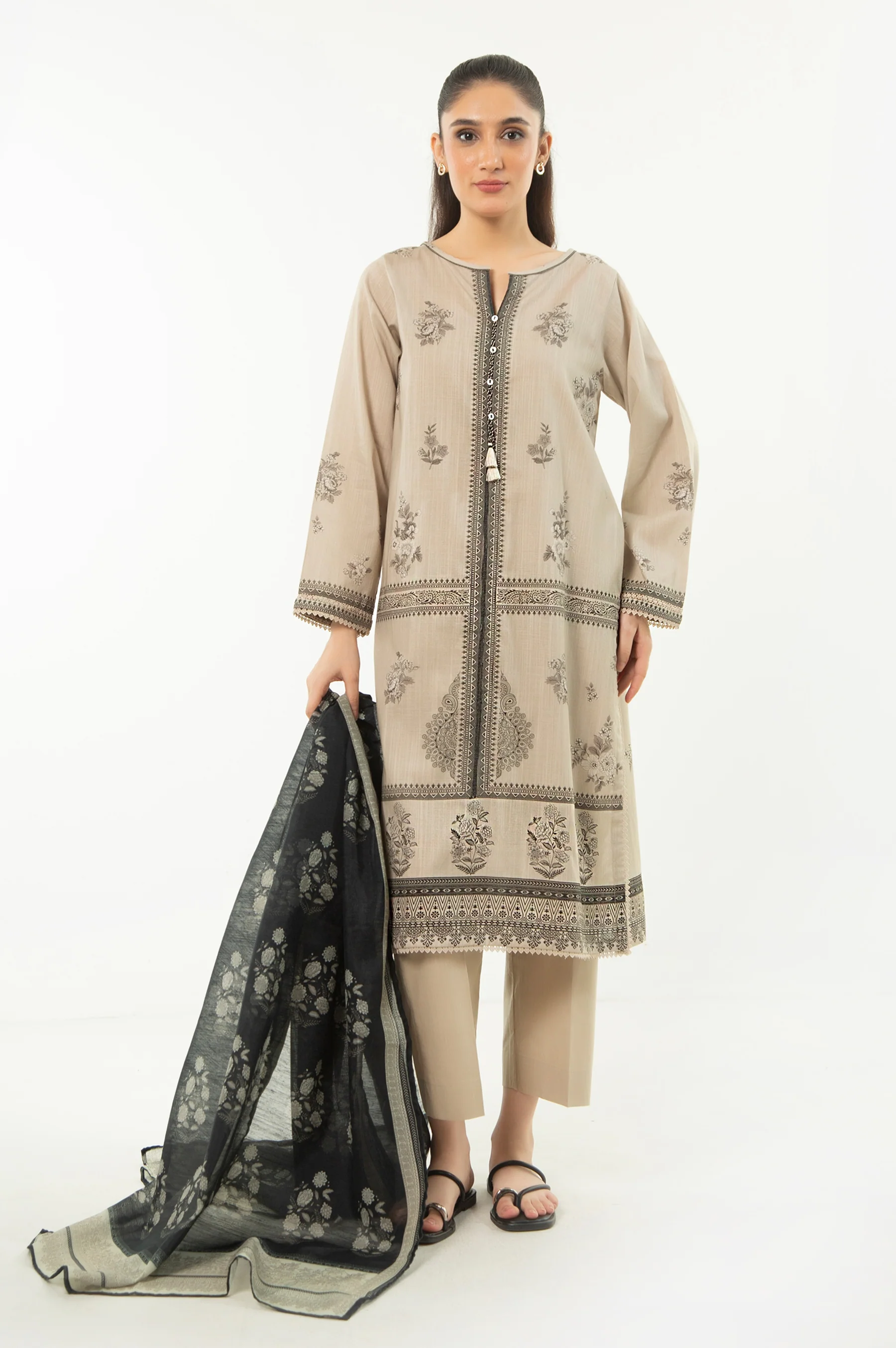 STITCHED PRINTED BOTH SIDE SLUB SUIT - Image 3